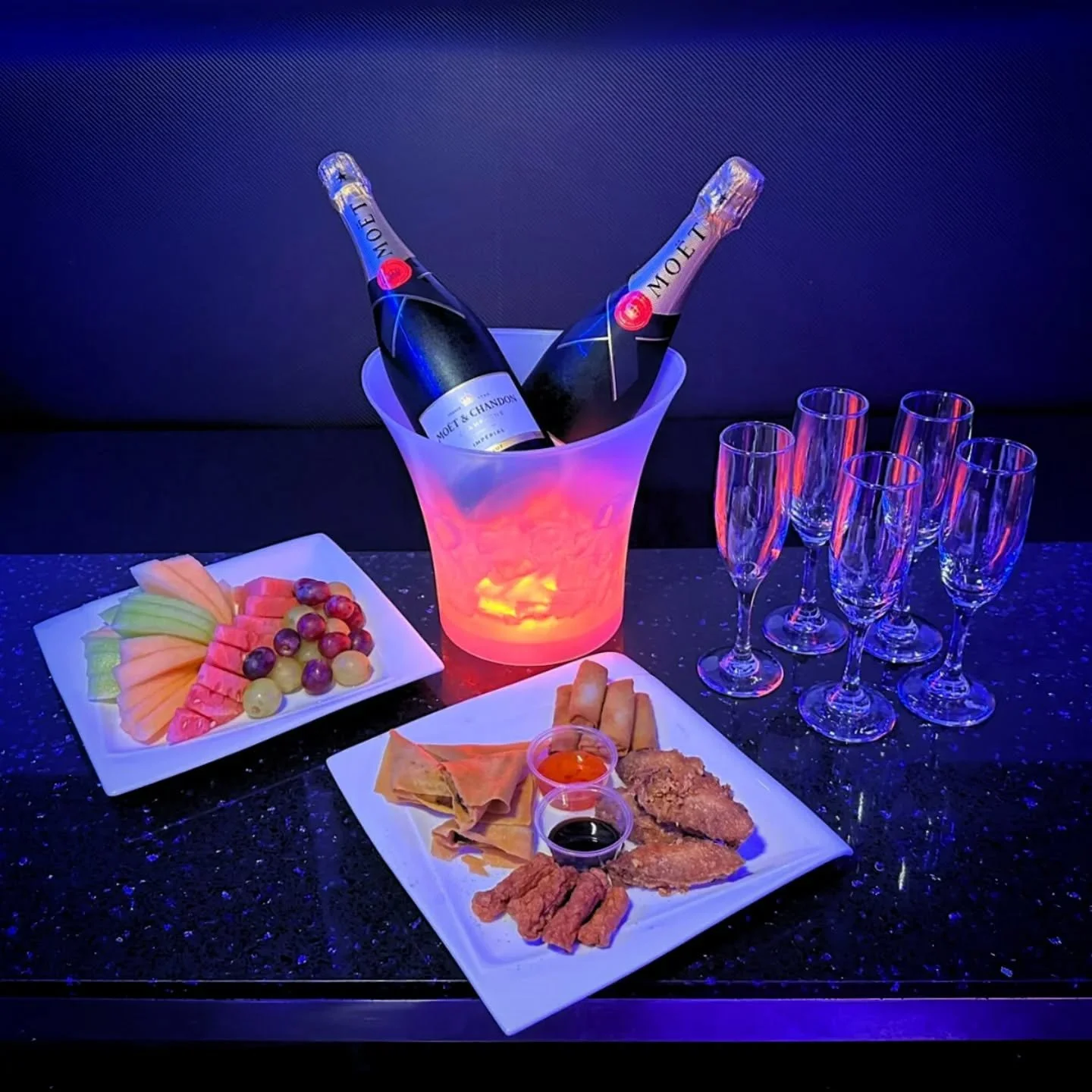 🥂✨ Frizzically Irresponsible
All Bubbles, No Boundaries.

Some celebrations deserve champagne, karaoke, and absolutely zero restraint. 🎤🍾

Our Frizzically Irresponsible Package includes:

🍾 2 Bottles of Champagne
Choose from:
&bull; Mo&euml;t &am