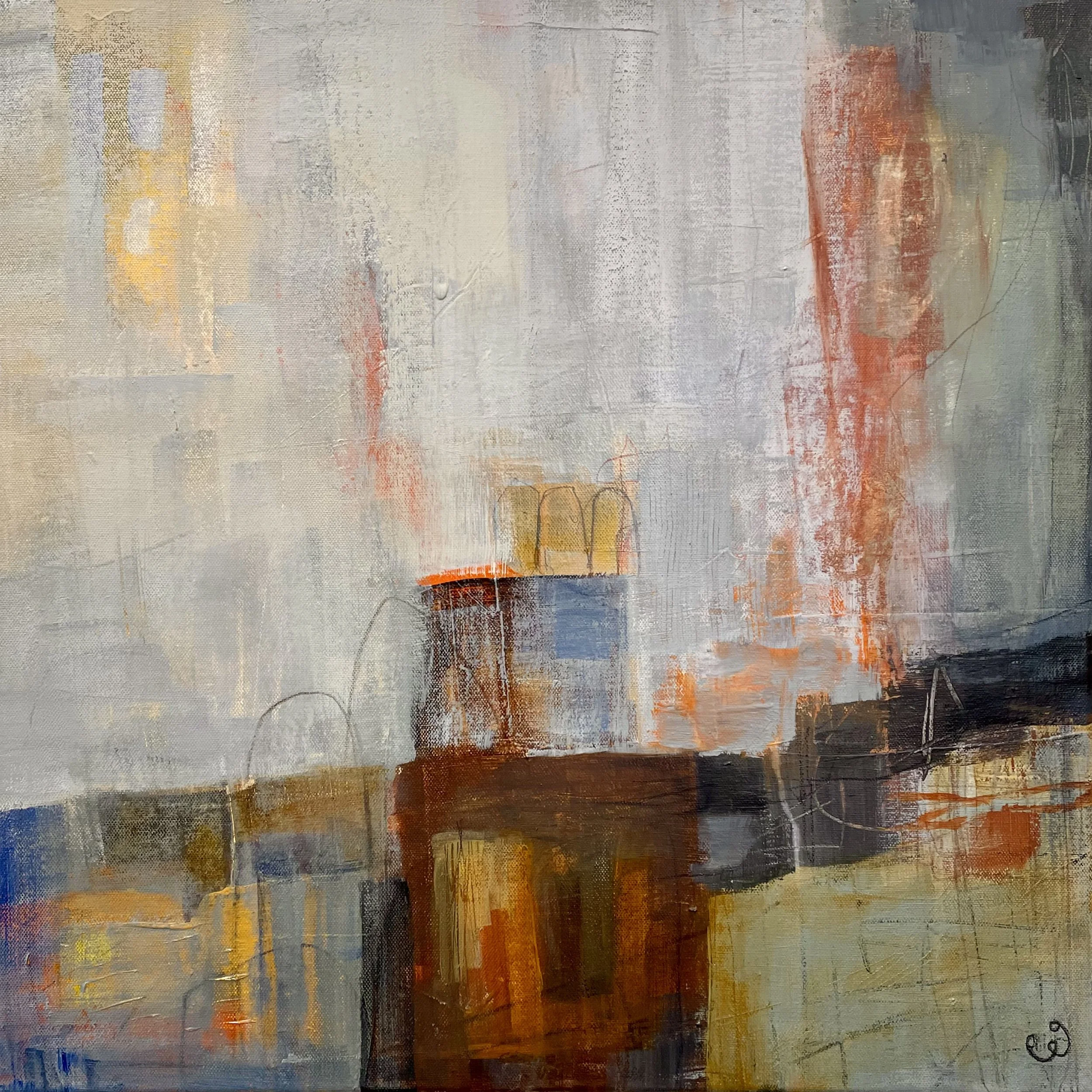 Home Fires, 20 x 20 Acrylic/ mixed 