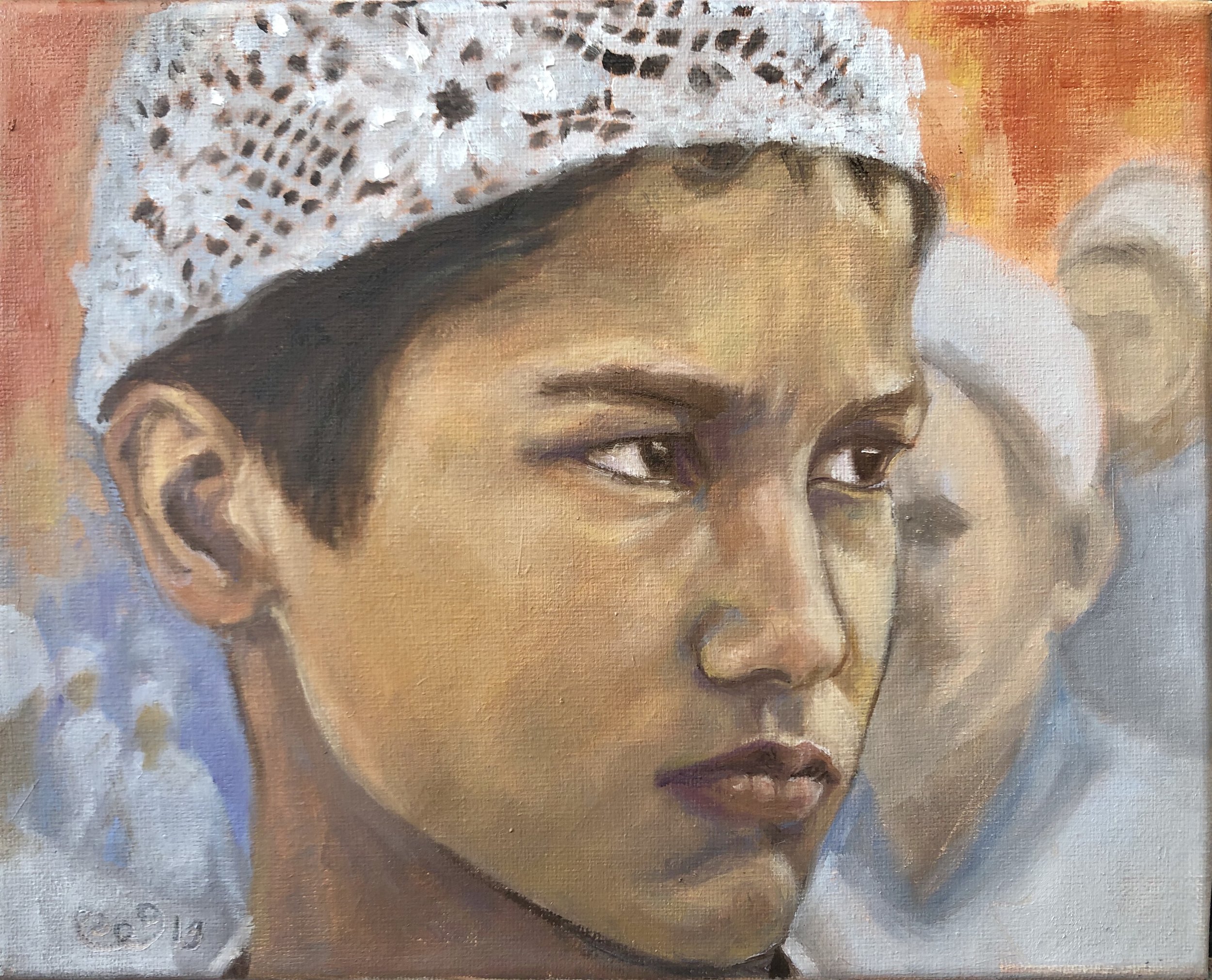 Indian Boy, 8 x 10 Oil