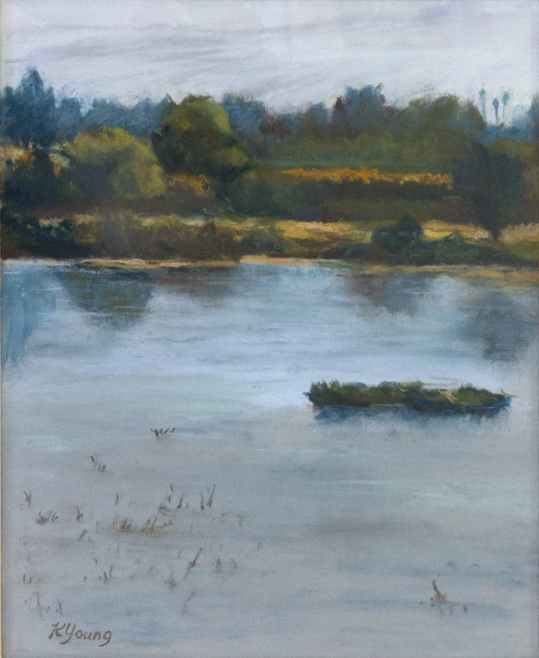 Winter River, 9 x 11 Pastel