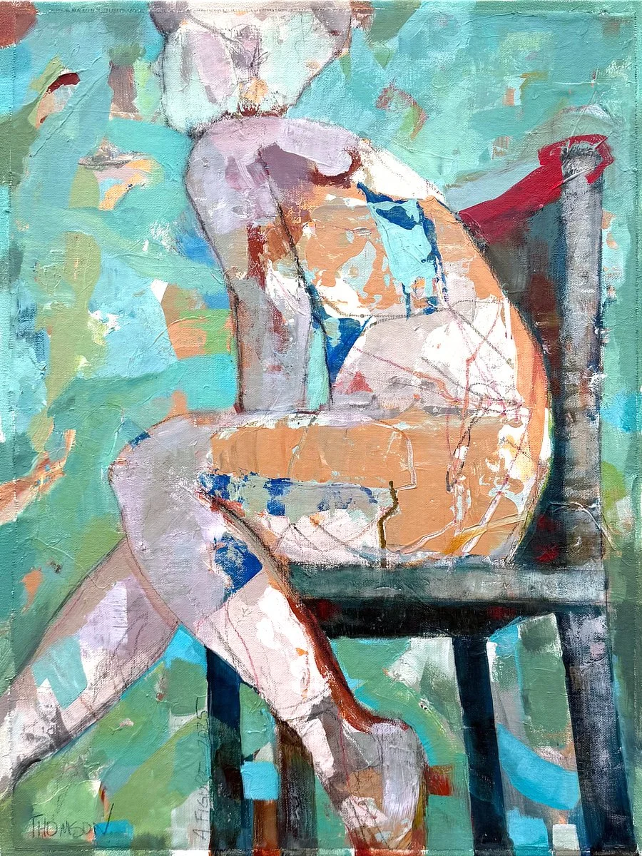 A Figure on Chair, Oil 18 x 24