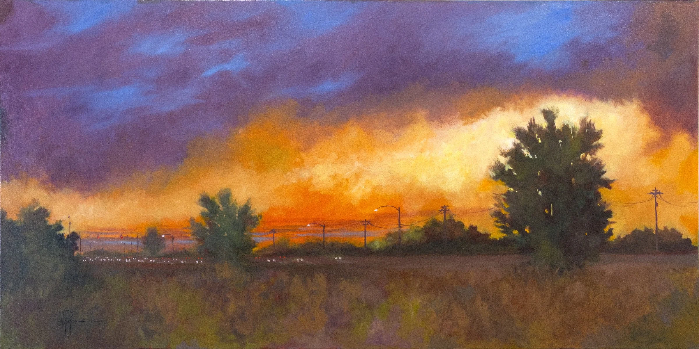 Evening Commute, 18 x 36 Oil