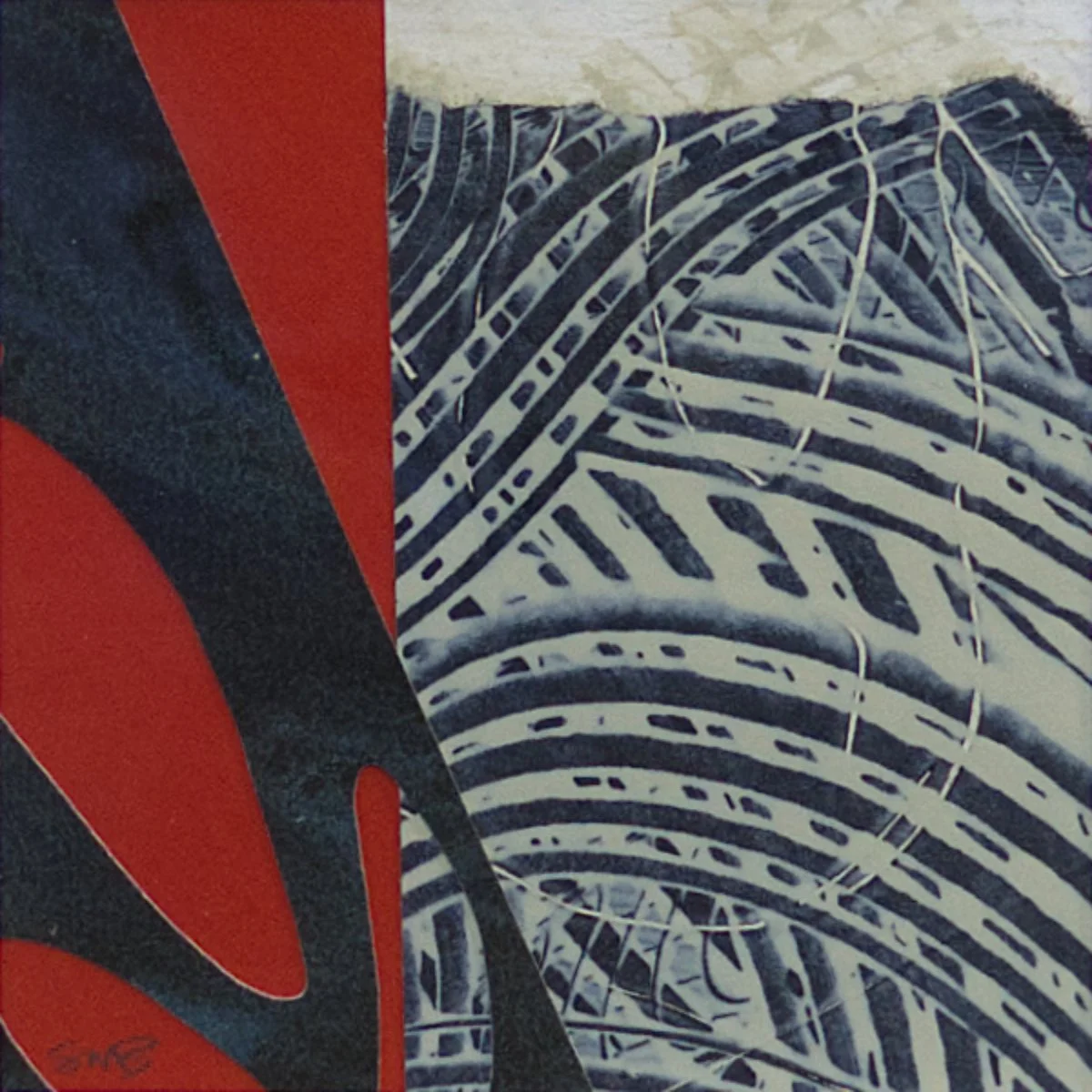 Scraps No. 3 - 4 1/2 x 4 1/2 Mixed Media