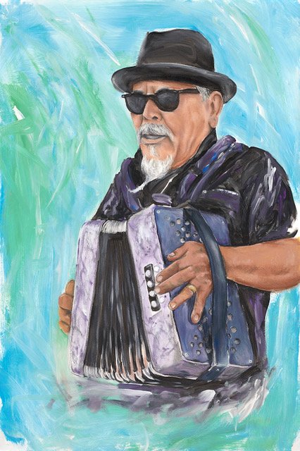Professor Cuellar, AKA Dr. Loco, 24 x 36
Pastel on Tempera