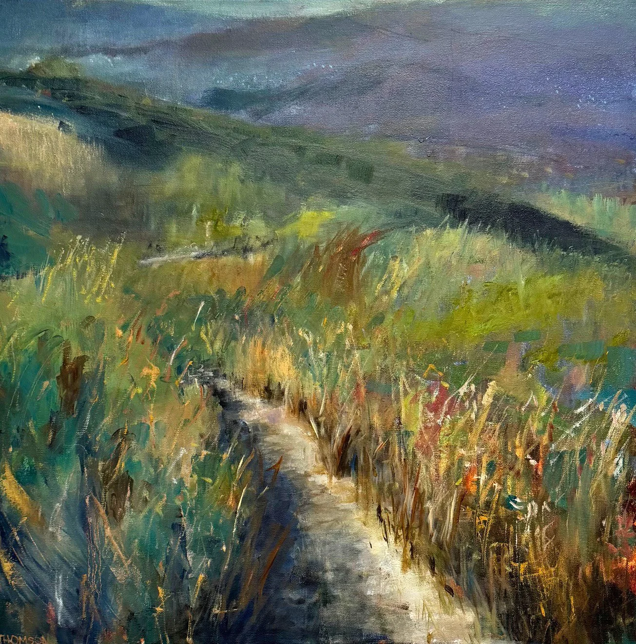 Country Walk, 24 x 24 Acrylic and Oil