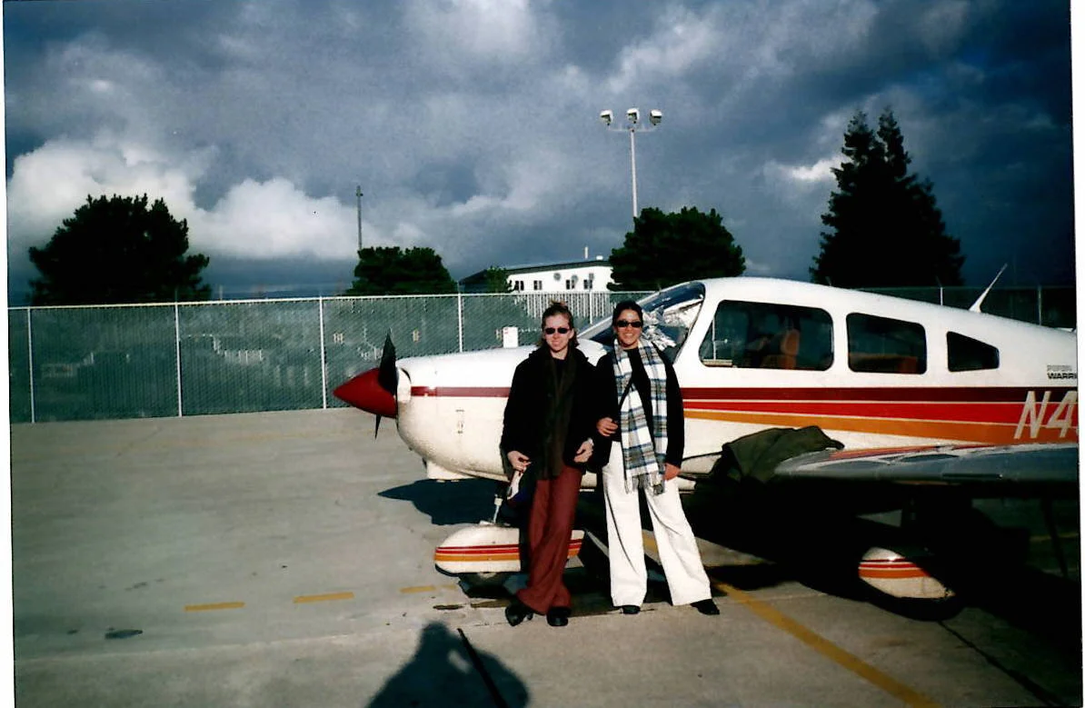 Flying to Napa with a friend, date unknown