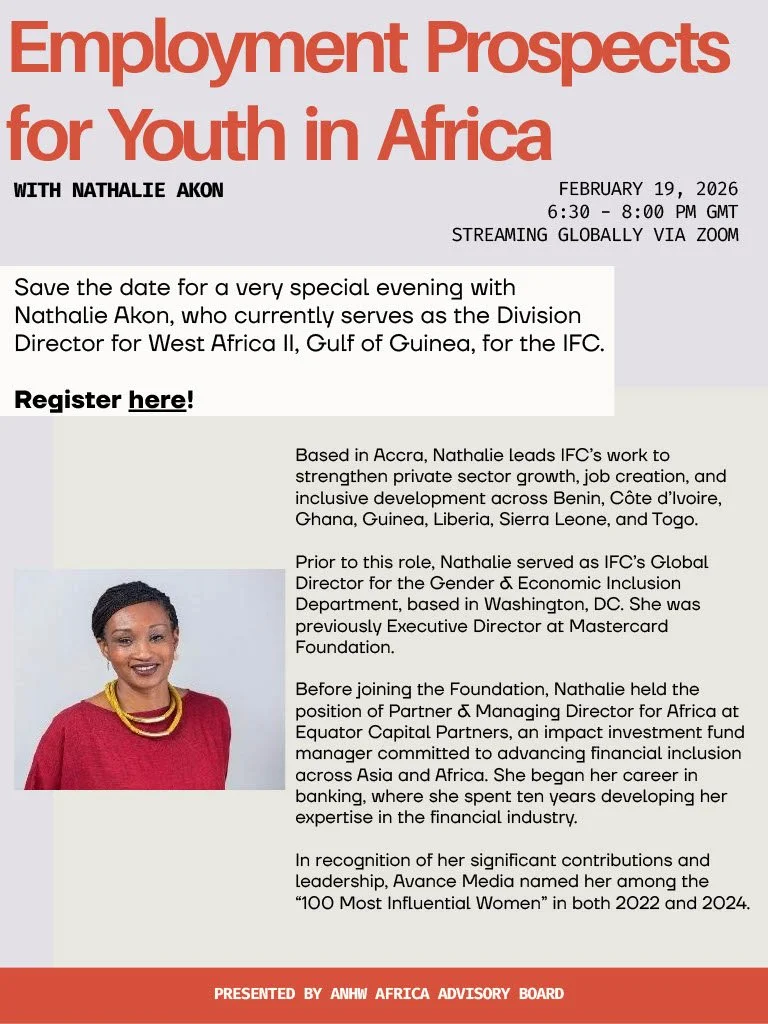 ANHW's Africa Advisory Board with IFC's Nathalie Akon 