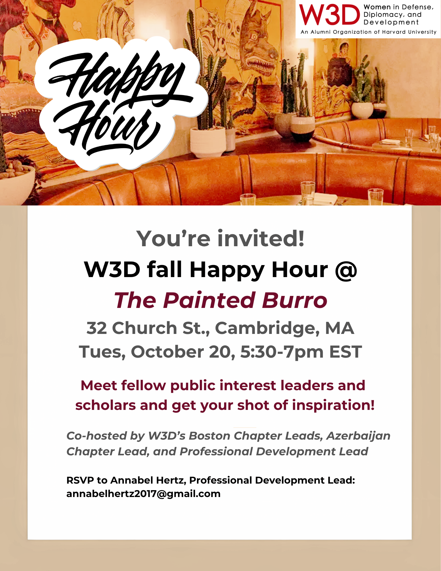 Community Gathering (Boston Area W3D Fall Happy Hour)