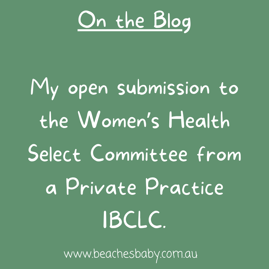 My Submission - Select Committee on Women’s Health