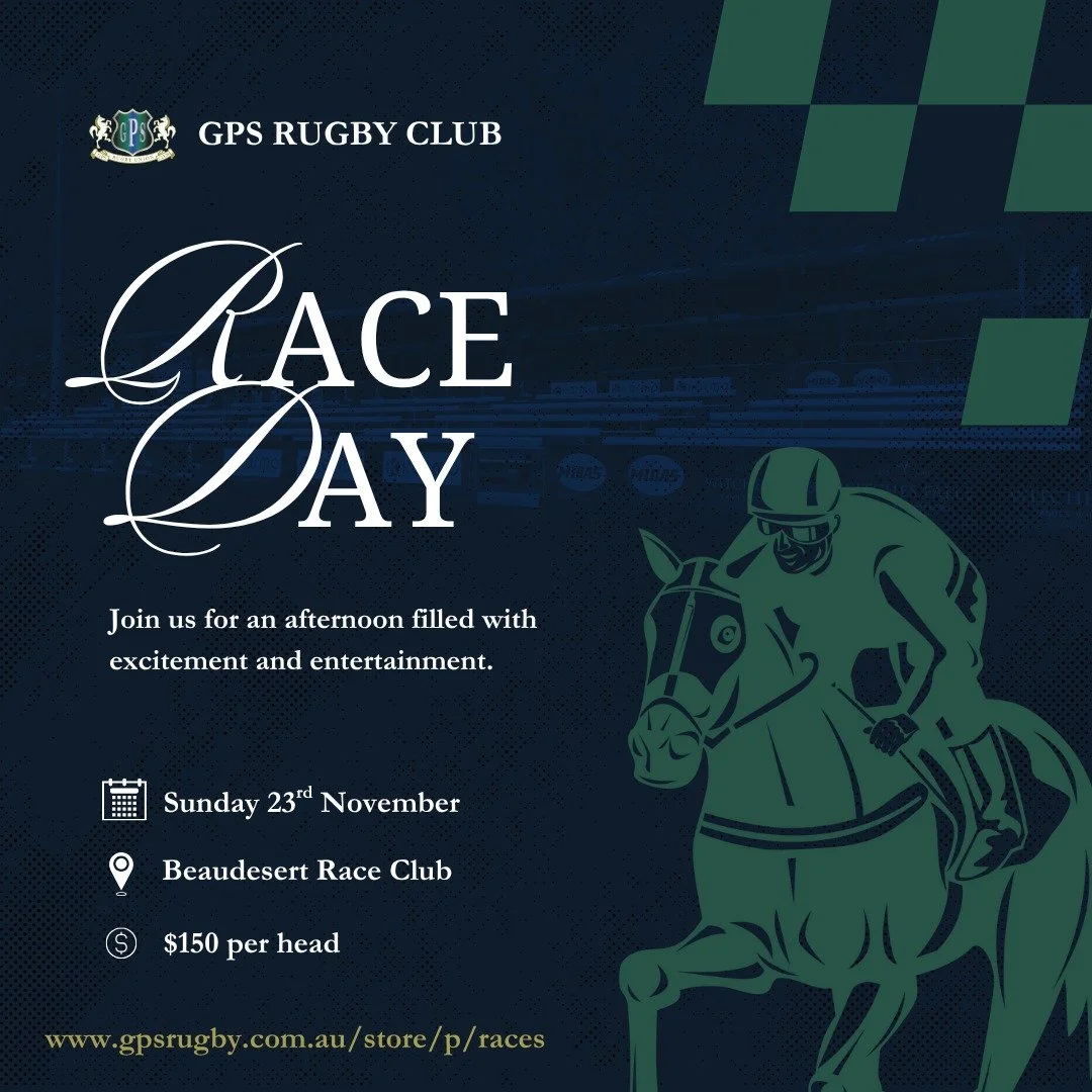 2025 GPS Rugby Race Day tickets are live!

Join us for a day of excitement and entertainment at Beaudesert Race Club on Sunday 23rd November.

Tickets are inclusive of bus fares, food and drinks package and entry into a private marquee.

Head to www.