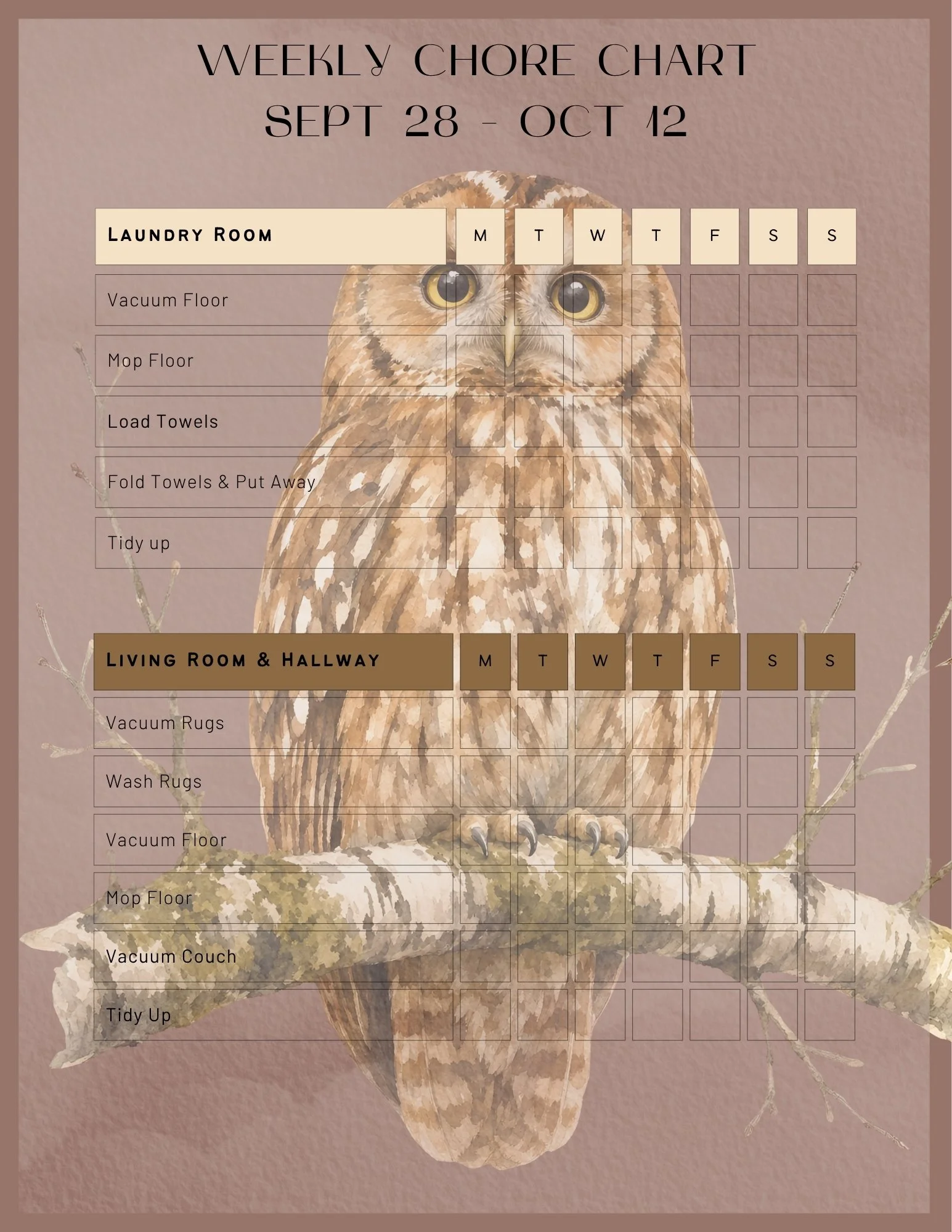 Example Canva Chore Chart