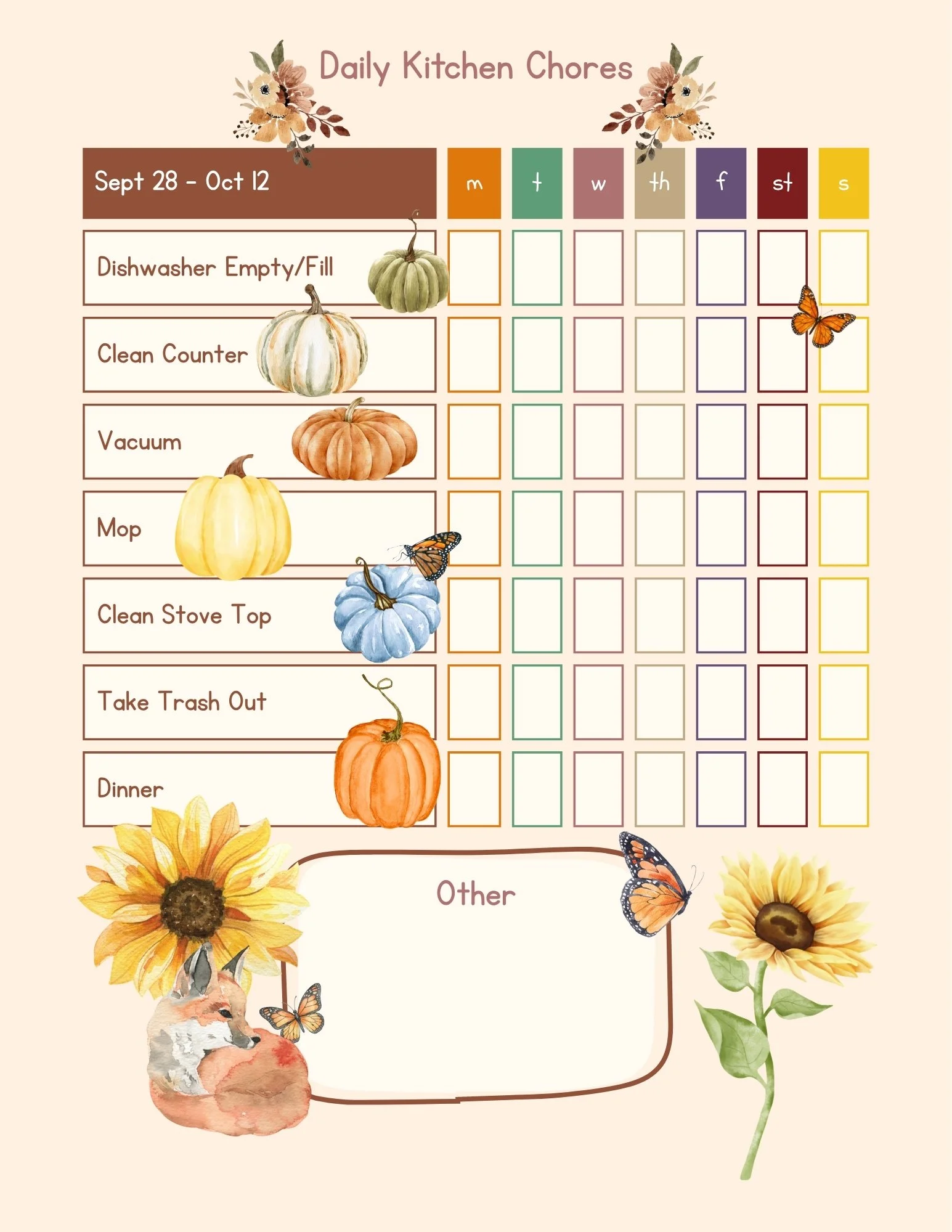 Example Canva Chore Chart