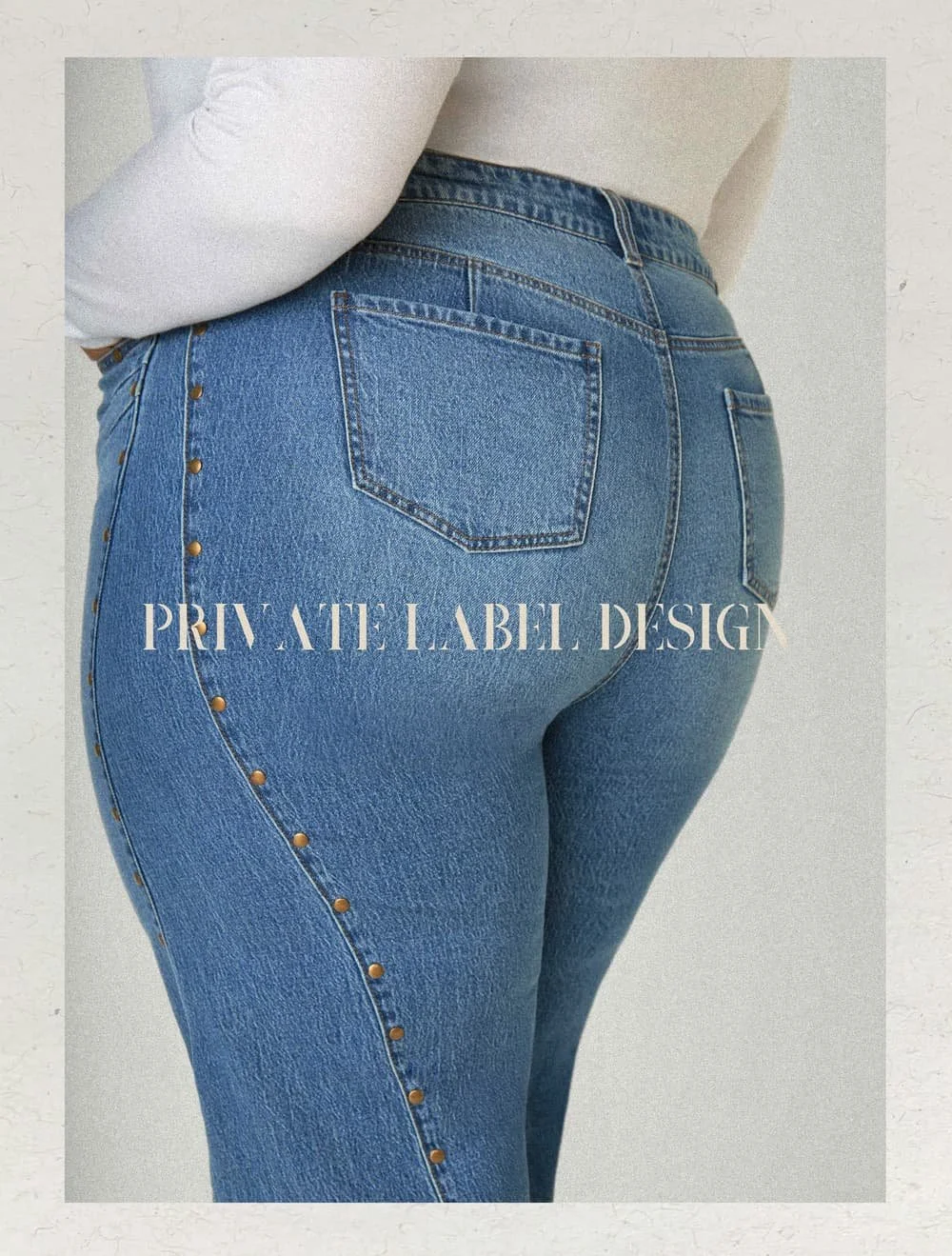 Close-up of blue denim from Keagan Roberson.