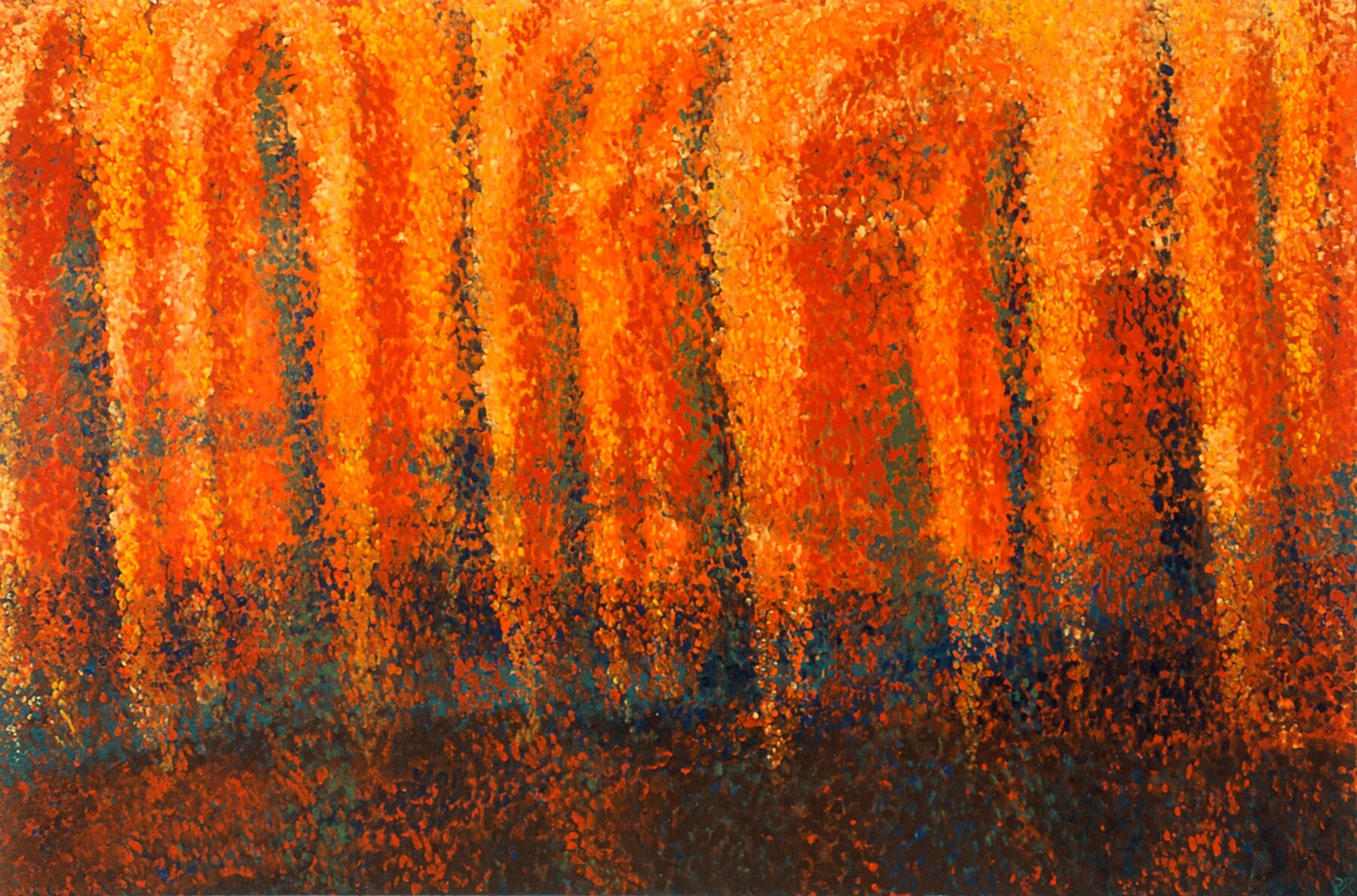 Untitled - Pointillist Abstraction 1 - 39" x 59" Oil on Canvas 2005