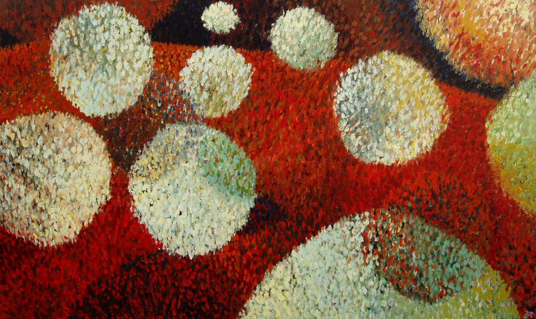 Untitled - Pointillist Abstraction 6 - 36" x 60" Oil on Canvas 2006