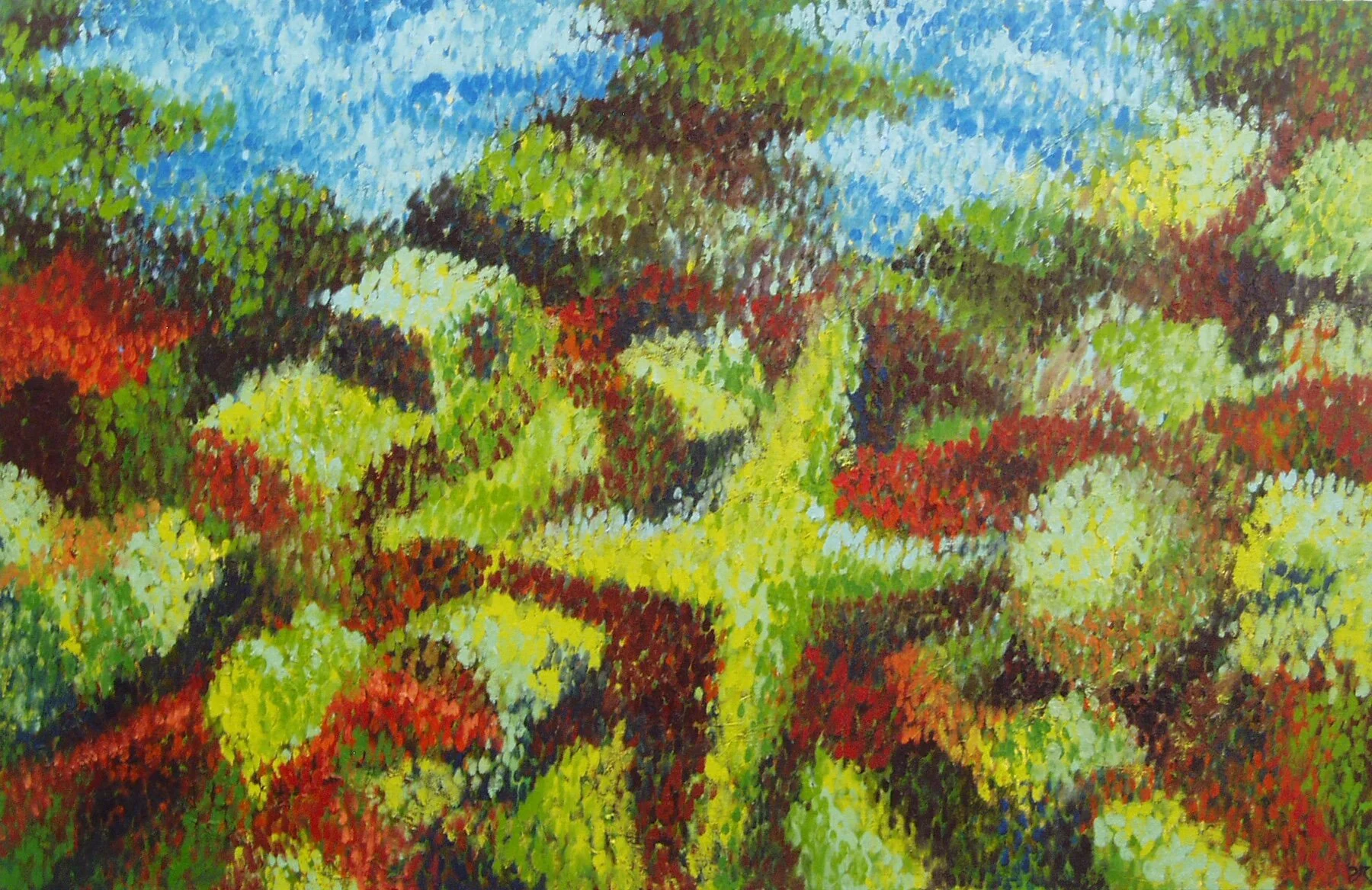 Untitled - Pointillist Abstraction 4 - 30" x 46" Oil on Canvas 2005