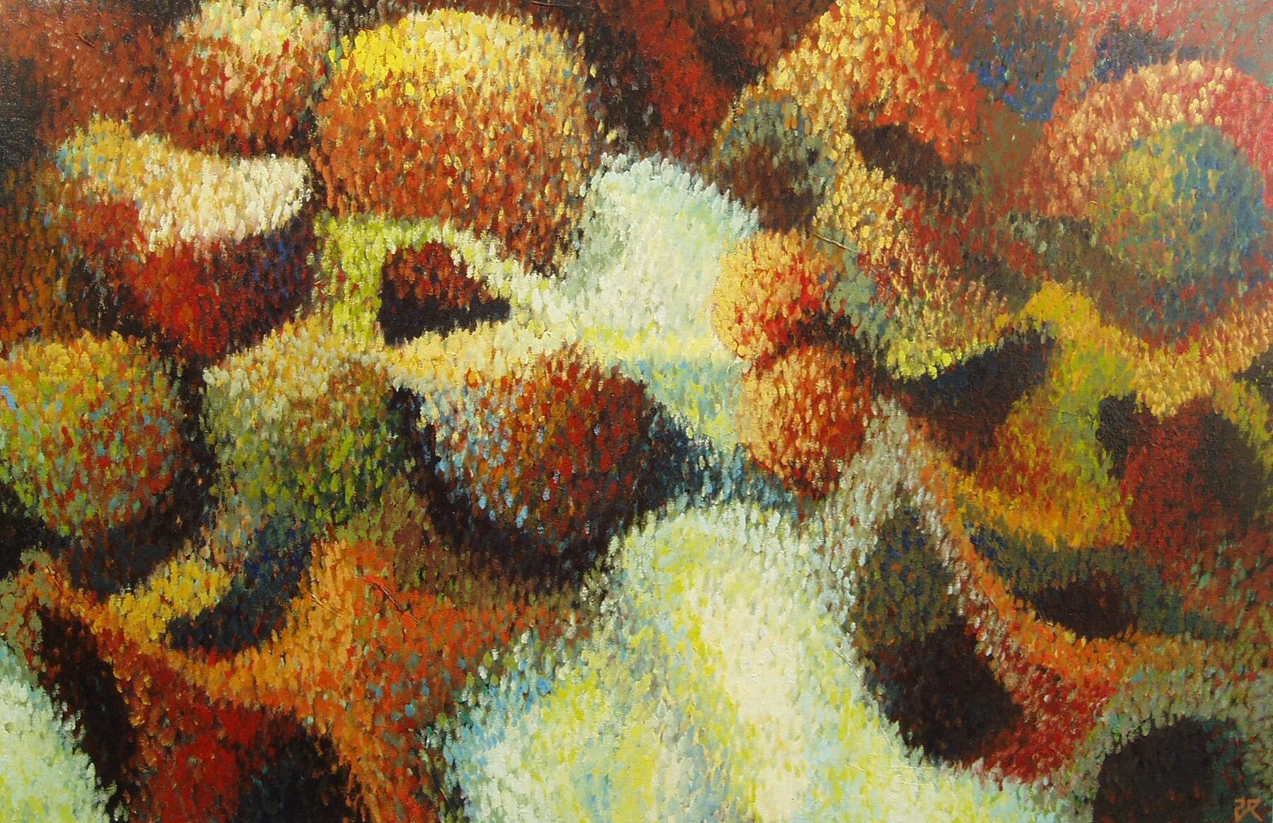 Untitled - Pointillist Abstraction 5 - 30" x 46" Oil on Canvas 2005