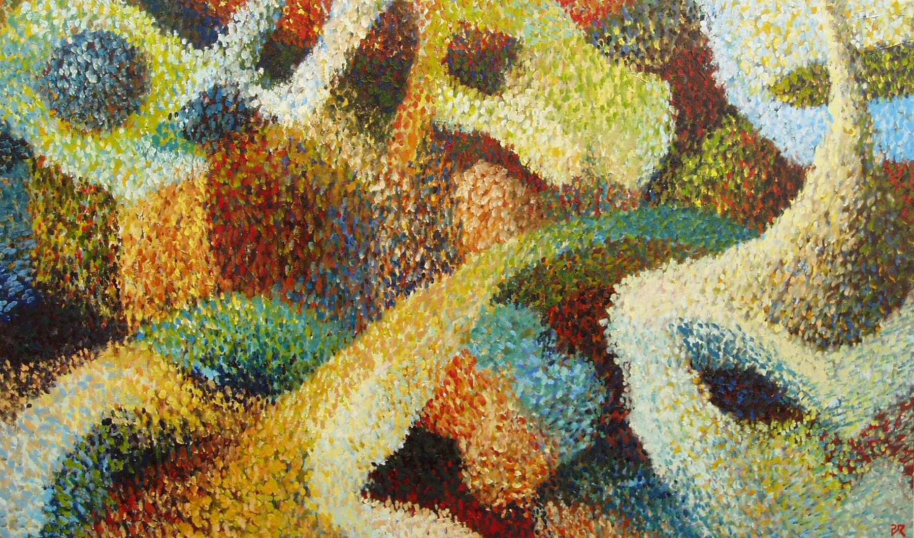 Untitled - Pointillist Abstraction 7 - 36" x 60" Oil on Canvas 2006