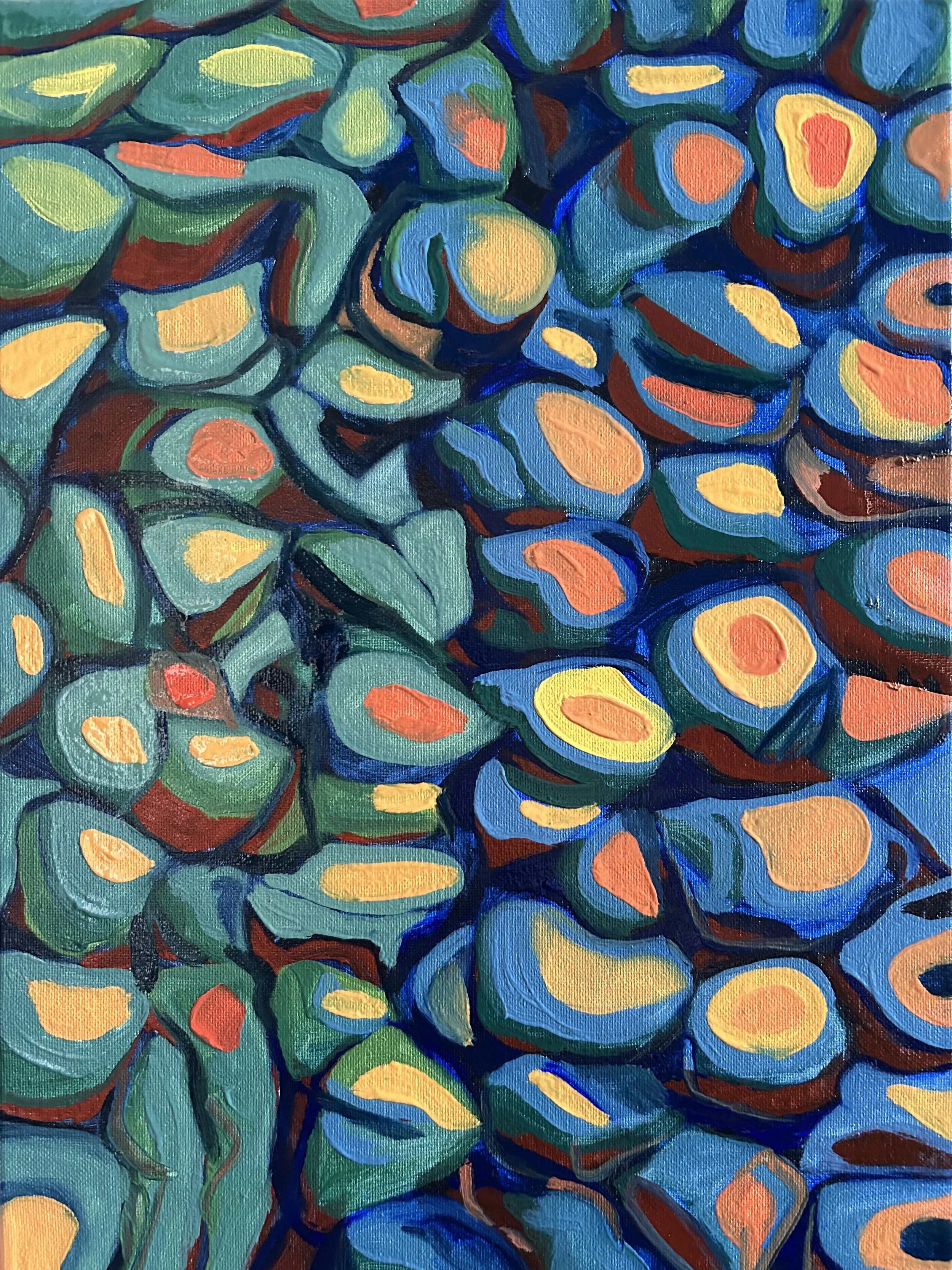 Abstract Forms - 3rd of series 12" x 16" Oil on Canvas 2024