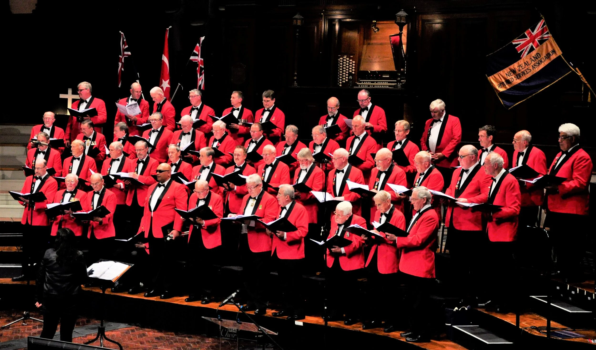Choir practicing before a concert