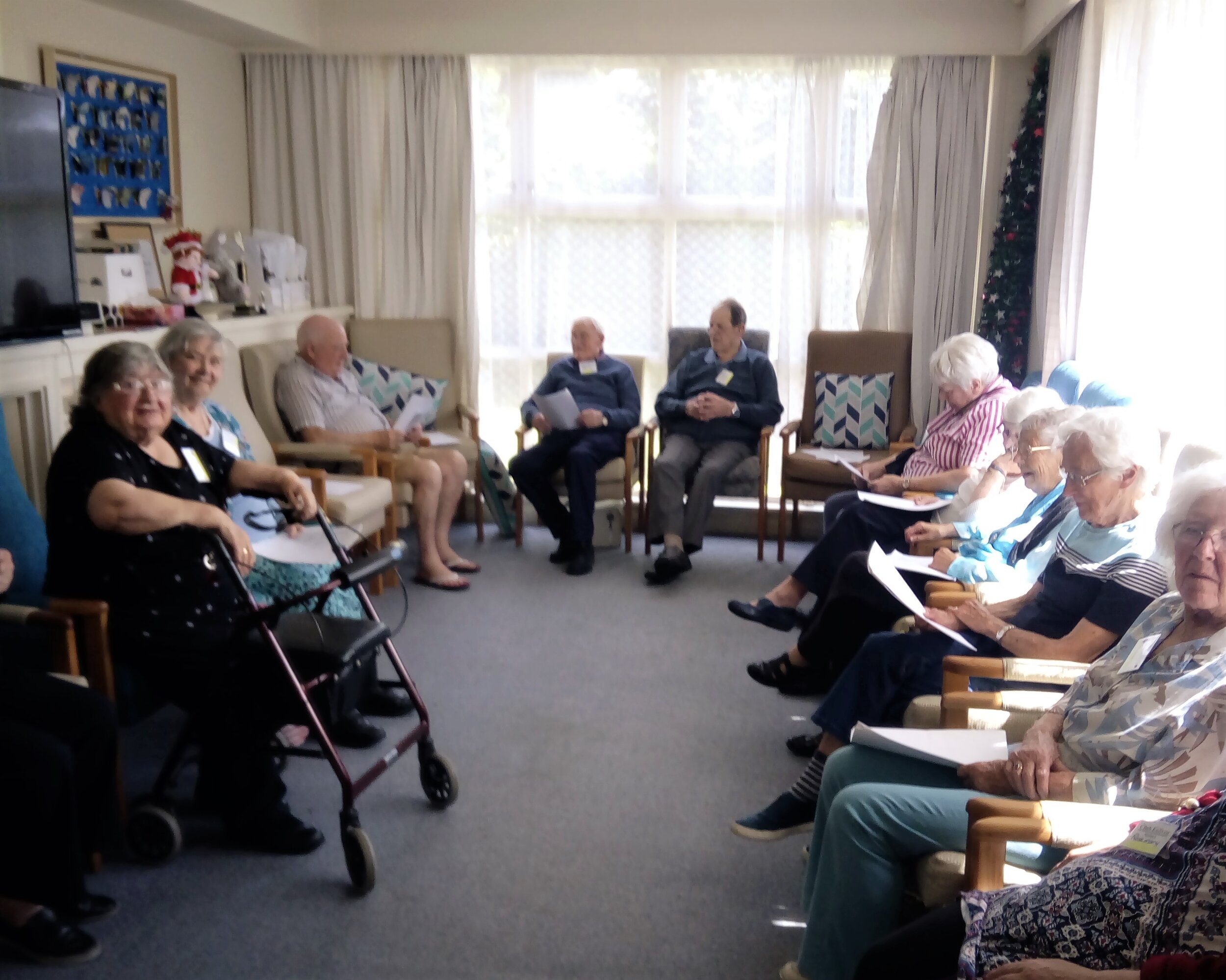 Some of the audience, singing with the choir.