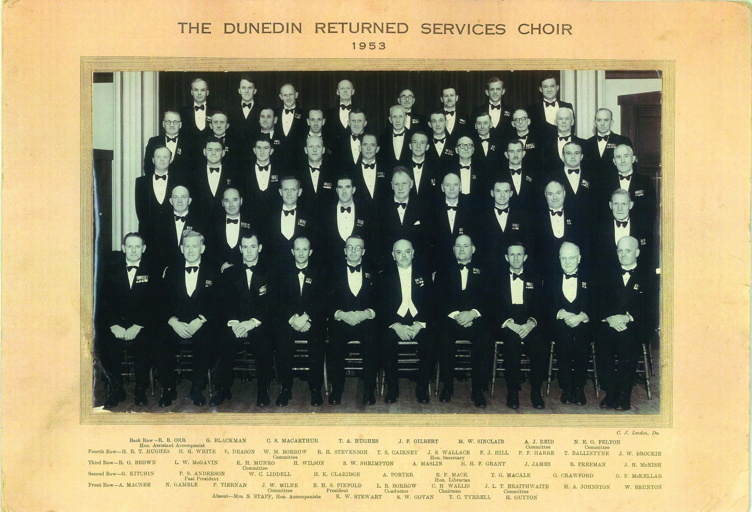 1953 Choir Photo in His Majesty's Theatre