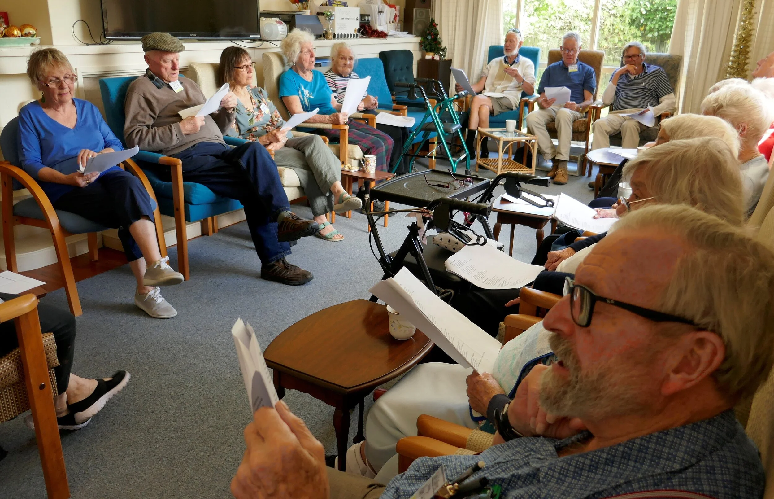 The audience singing with the choir.