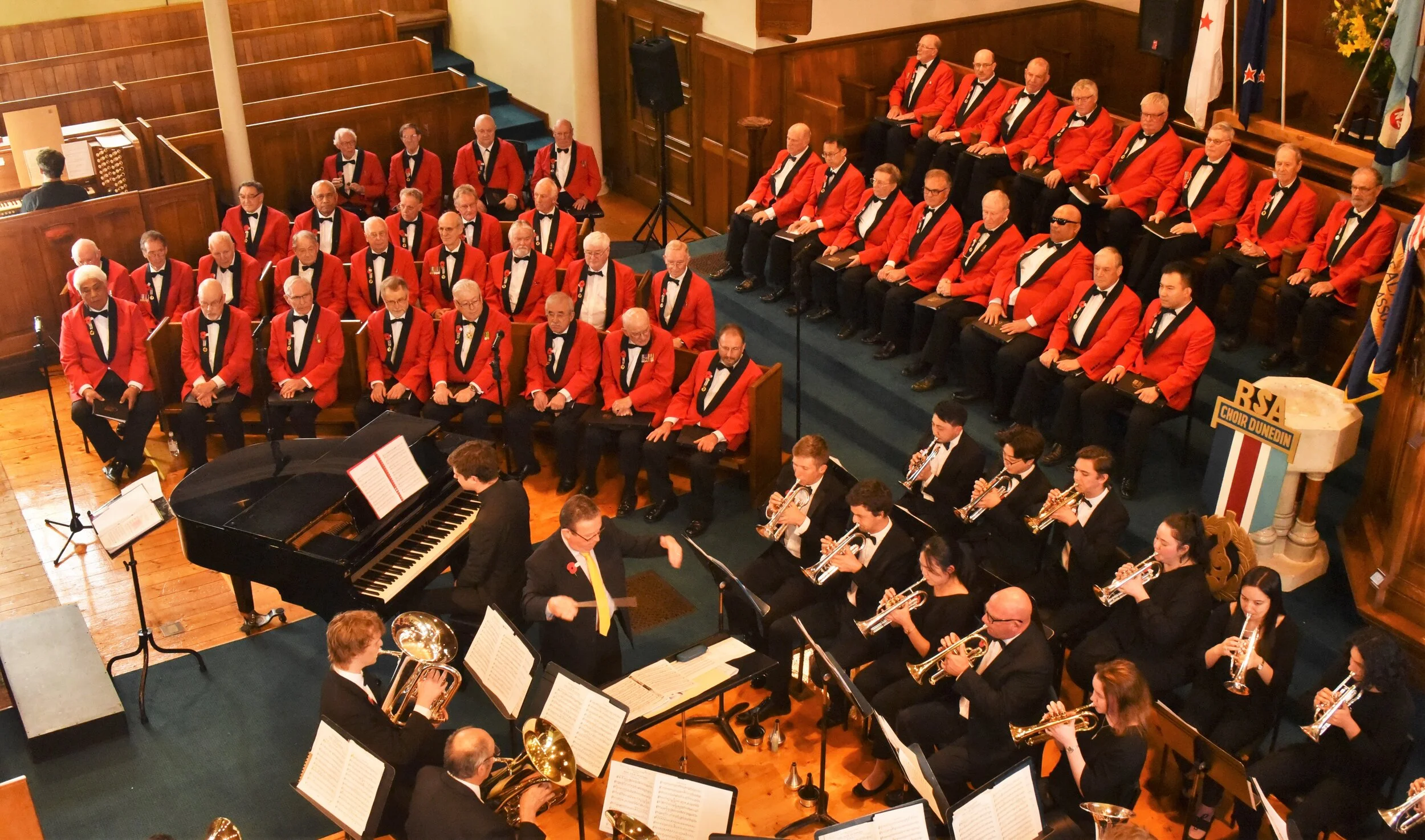 The brass Band playing, our choir watching!