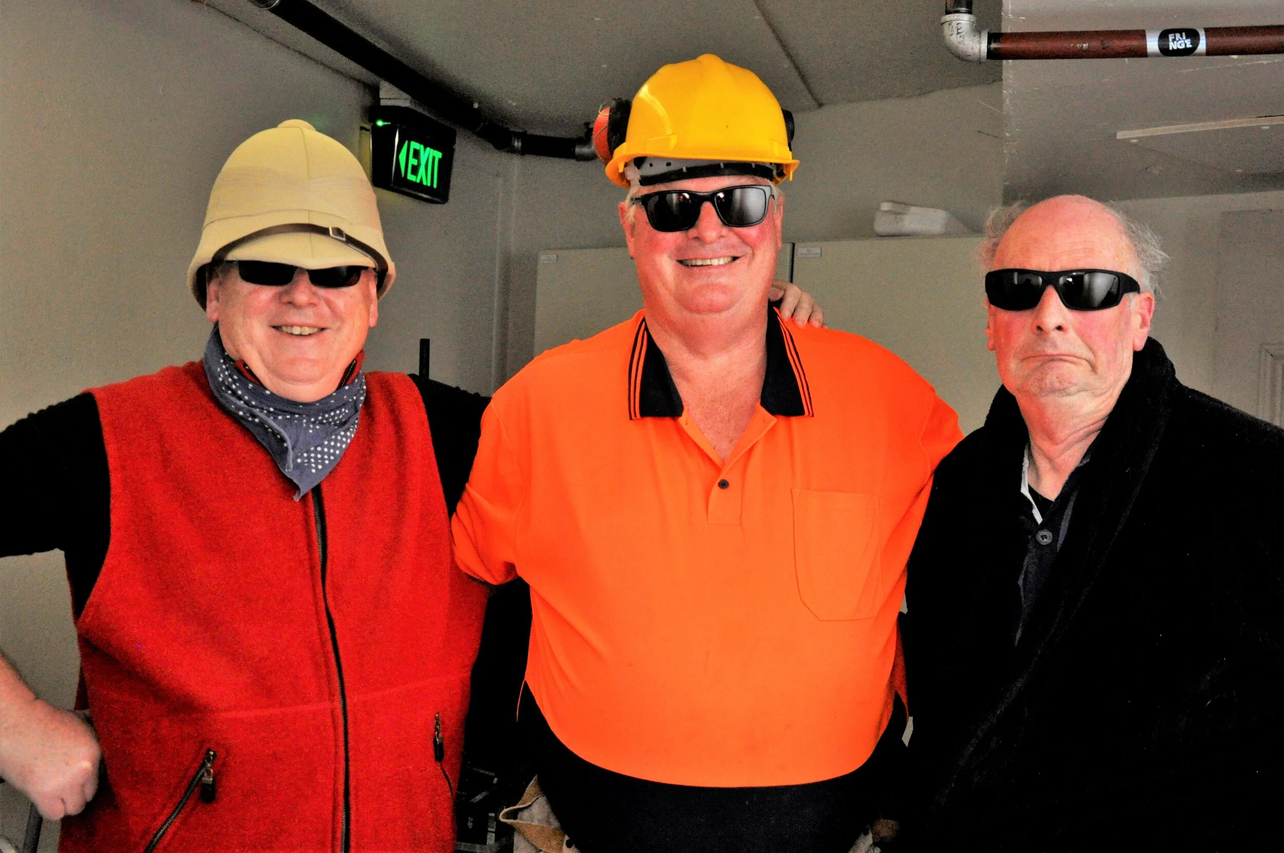 Kevin, Peter &amp; Geoff - dressed up for YMCA
