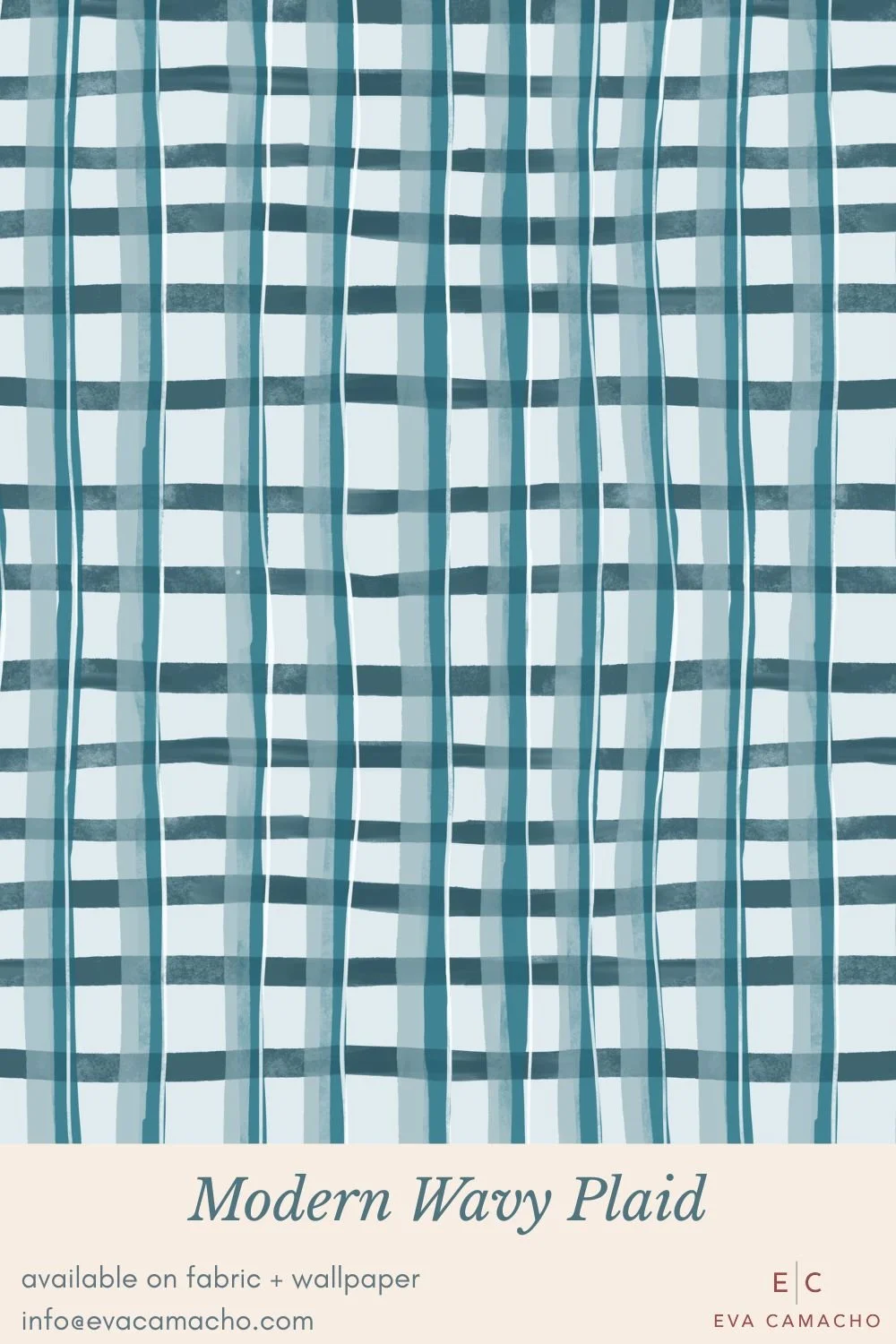 A playful hand-painted plaid in soothing teal tones, featuring organic, wavy stripes that add movement and charm. Perfect for children’s apparel, bedding, and modern nurseries looking for a soft yet graphic touch. Coordinates beautifully with the ent
