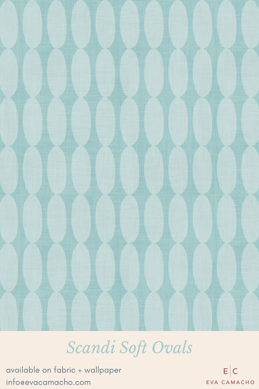 Calming vertical ovals in airy sky-blue hues create a gentle, modern backdrop for children’s rooms. The subtle linen texture adds depth while keeping the design soothing and minimal. A perfect coordinating print for quilts, crib sheets, and minimalis