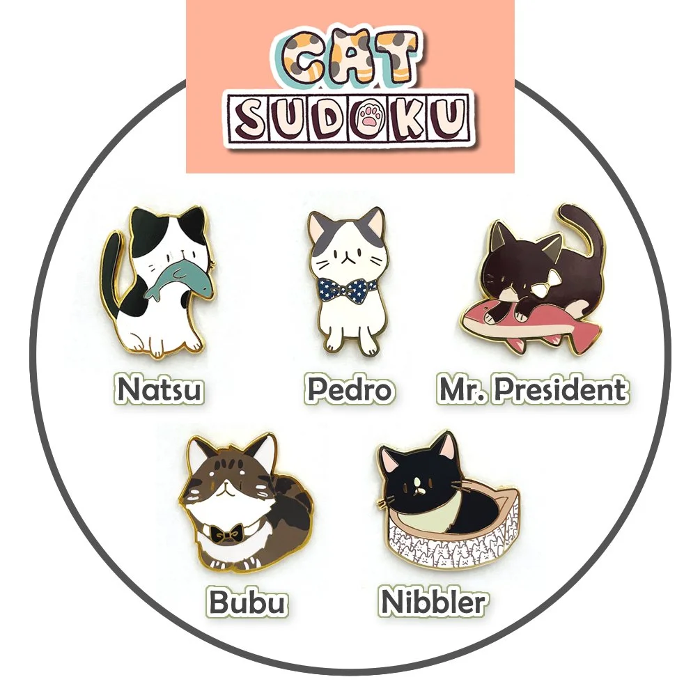 Tuxedo Cats (1.5" Enamel Pins)