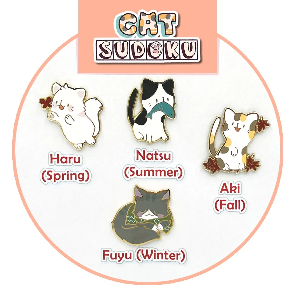 Season Cats (1.5" Enamel Pins)