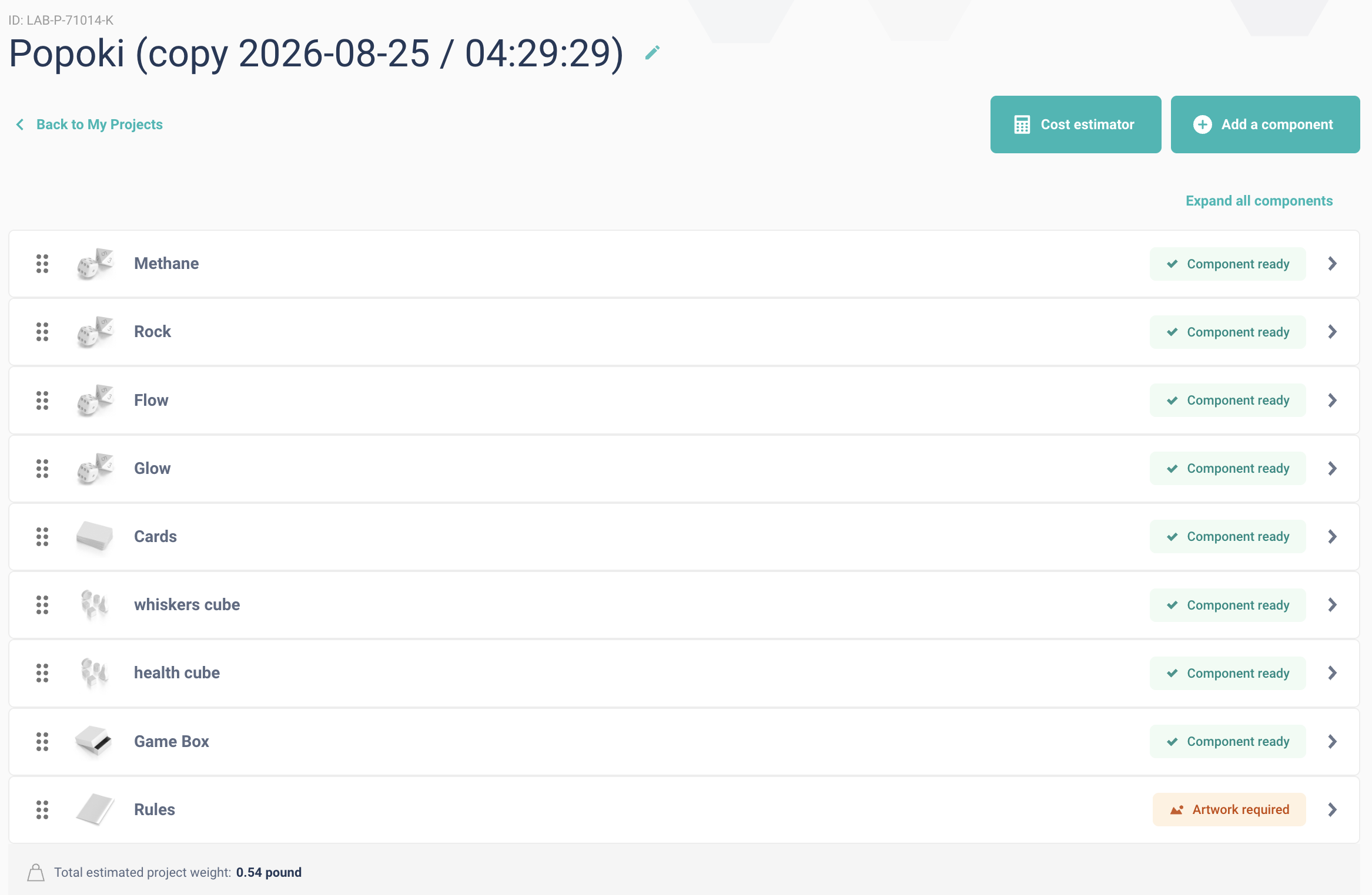 screenshot of a project showing multiple components