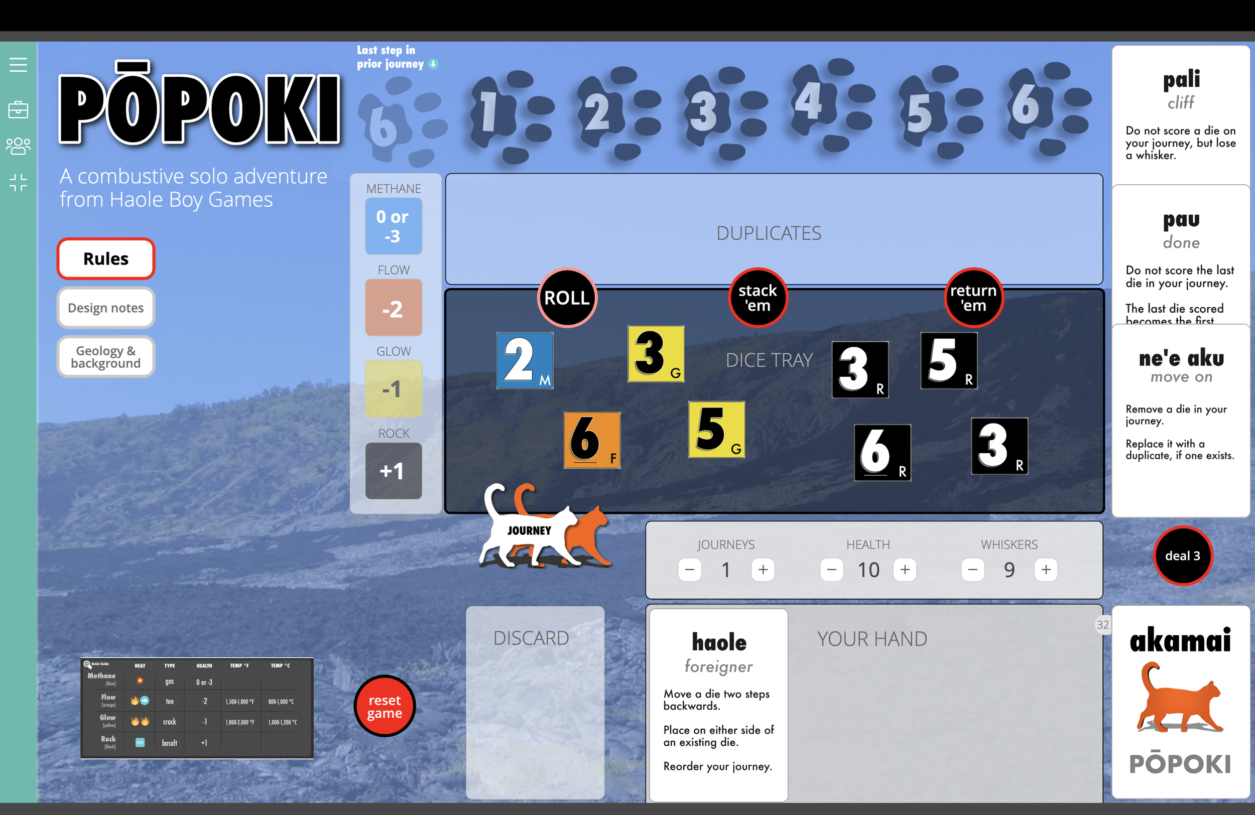 screenshot of the interface at Playing Cards IO