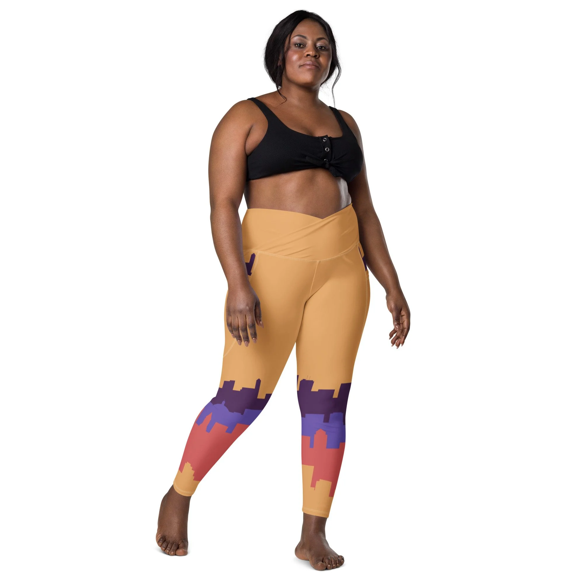 crossover leggings with pockets