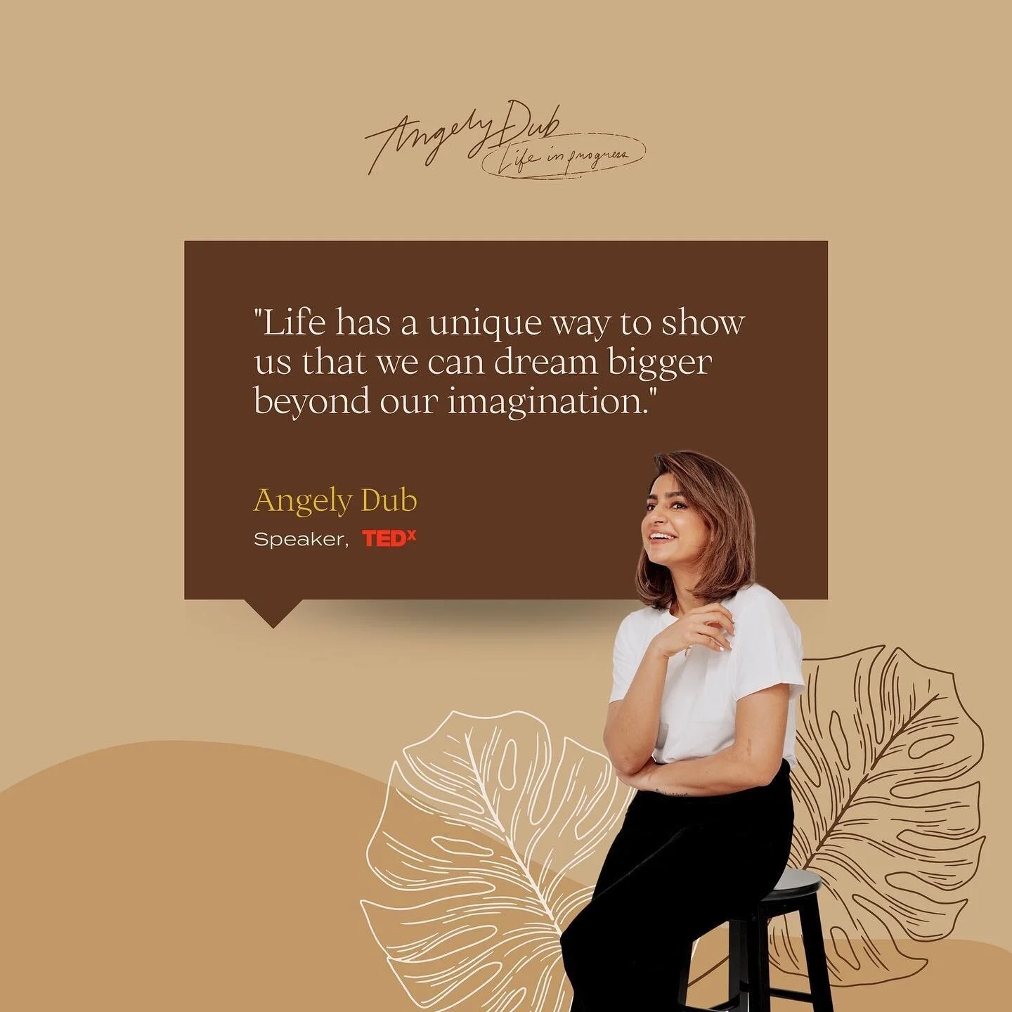 One of our favorite quotes from @angelydub’s Ted Talk script ✨ Your #MondayMotivation keep on dreaming cause the only thing that will stop you from fulfilling your dreams is you.🤍