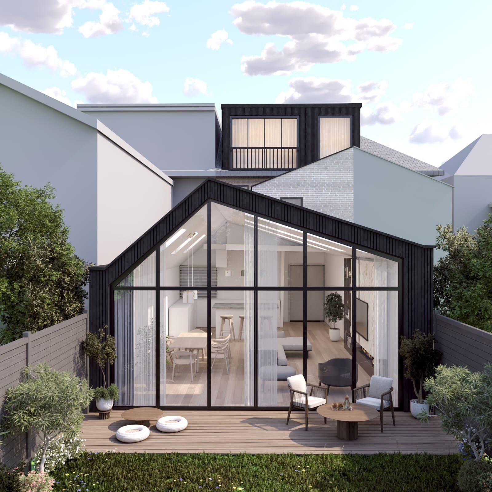 Planning Approval - Full L Shaped Wrap around extension with Dual Pitched Roof - Leytonstone - Waltham Forest - On site