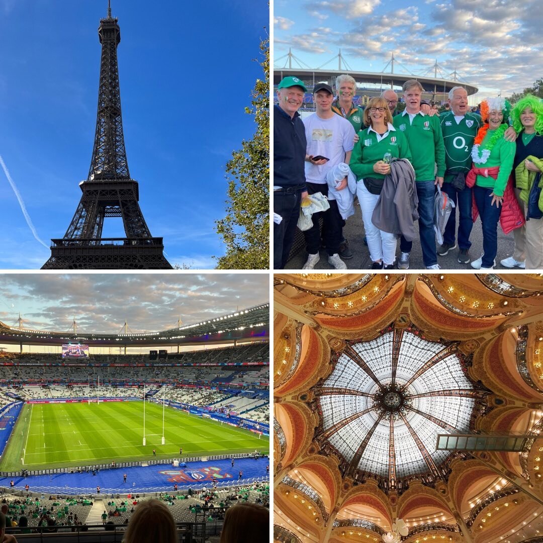 Guess where we were?😜🏉 We had such an amazing time. The rugby was sooooo exciting and an equal measure scary. Paris is such an amazing city. Come on Ireland!!!🏉🏉 More excitement ahead with the Scottish match this coming weekend. #RugbyWorldCup #C