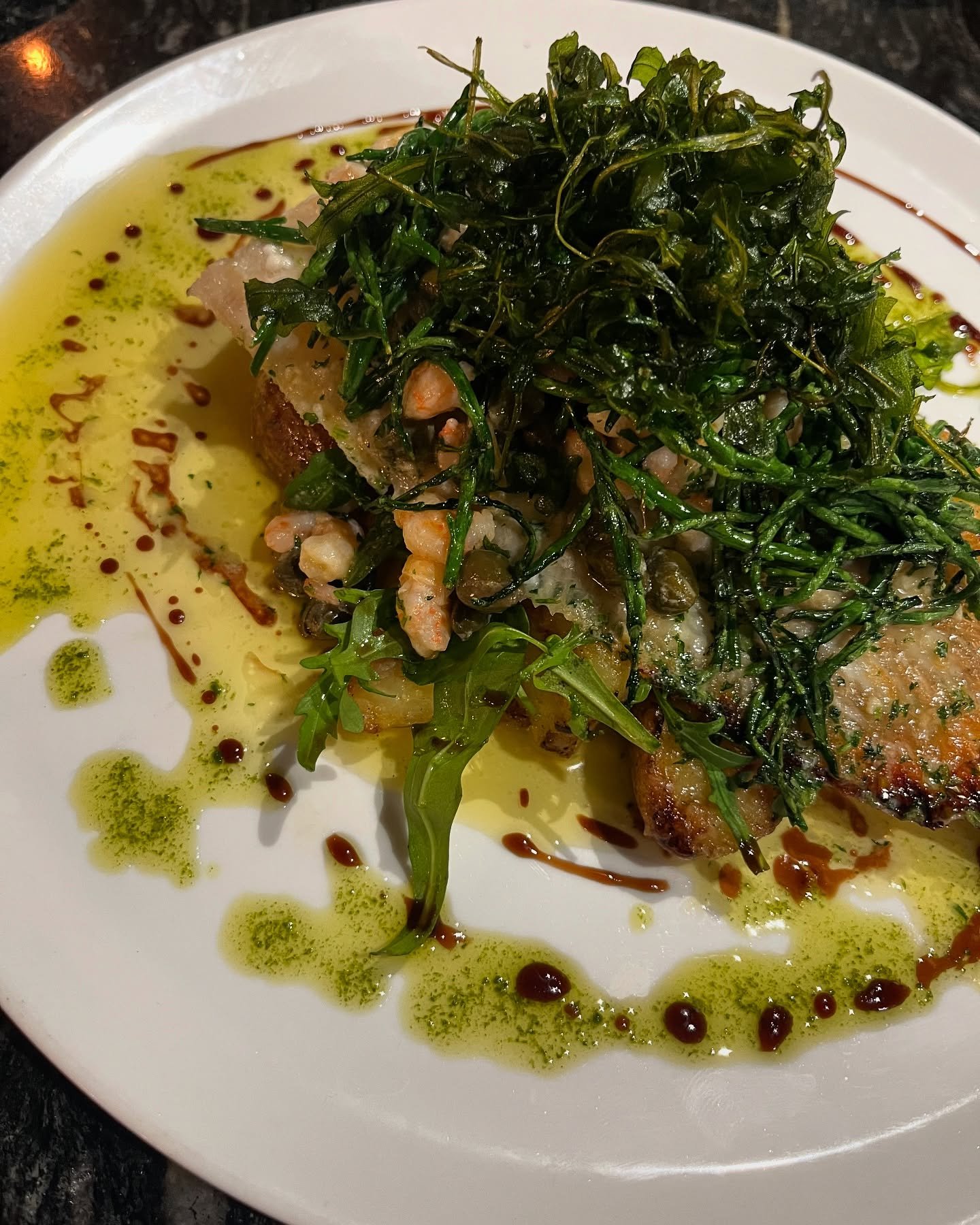 Dover Sole, panfried new potatoes, prawn &amp; caper butter, samphire 🐟