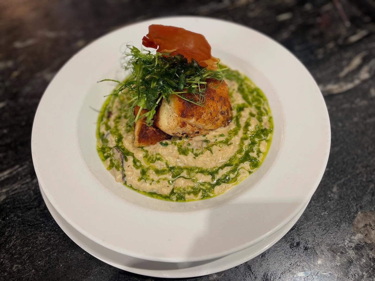Monkfish on a mushroom &amp; Parmesan risotto #saturdayspecial