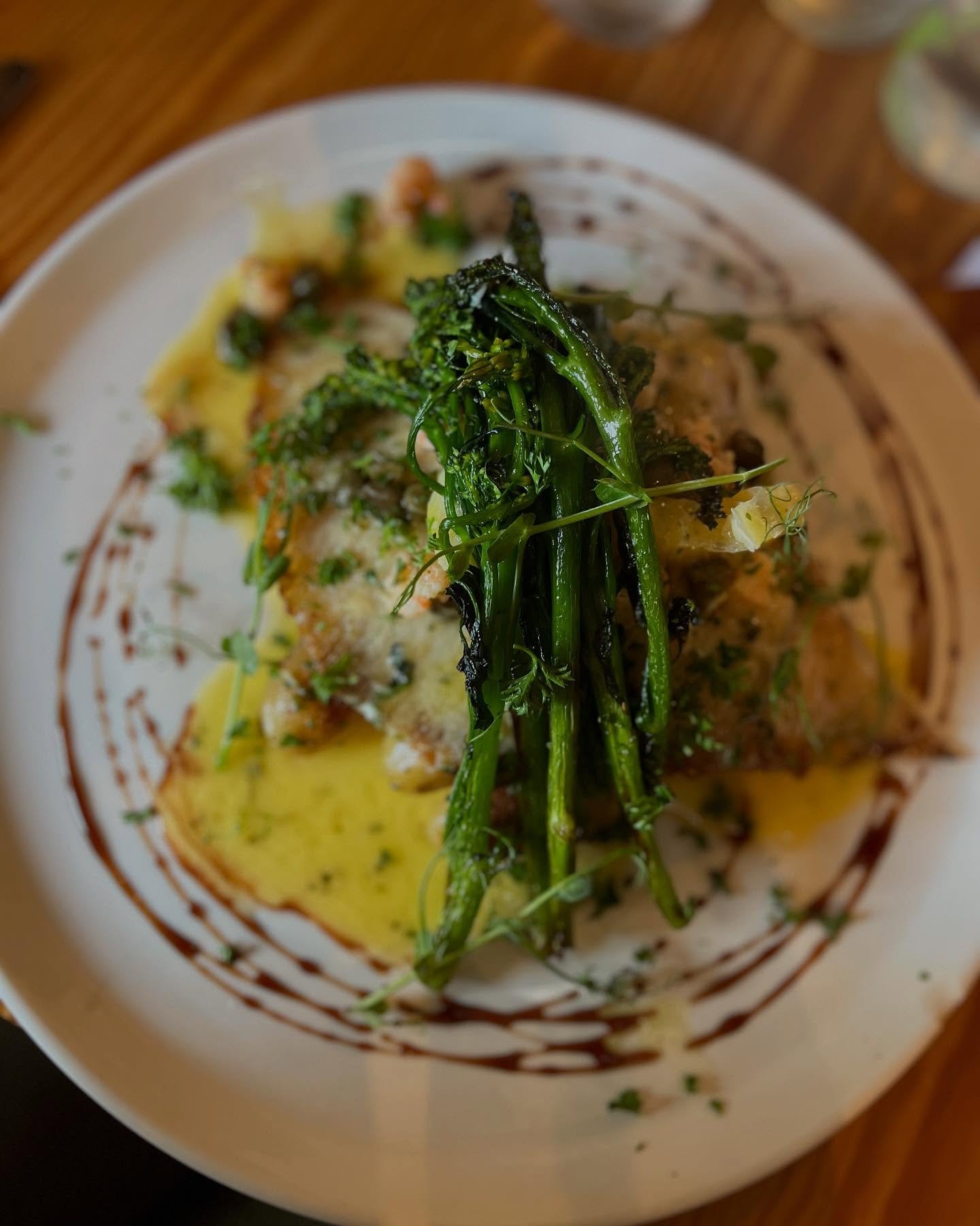 Delicious wing of Skate with roasted new potatoes, lemon and caper butter and charred tenderstem. Perfect lunch for Good Friday!