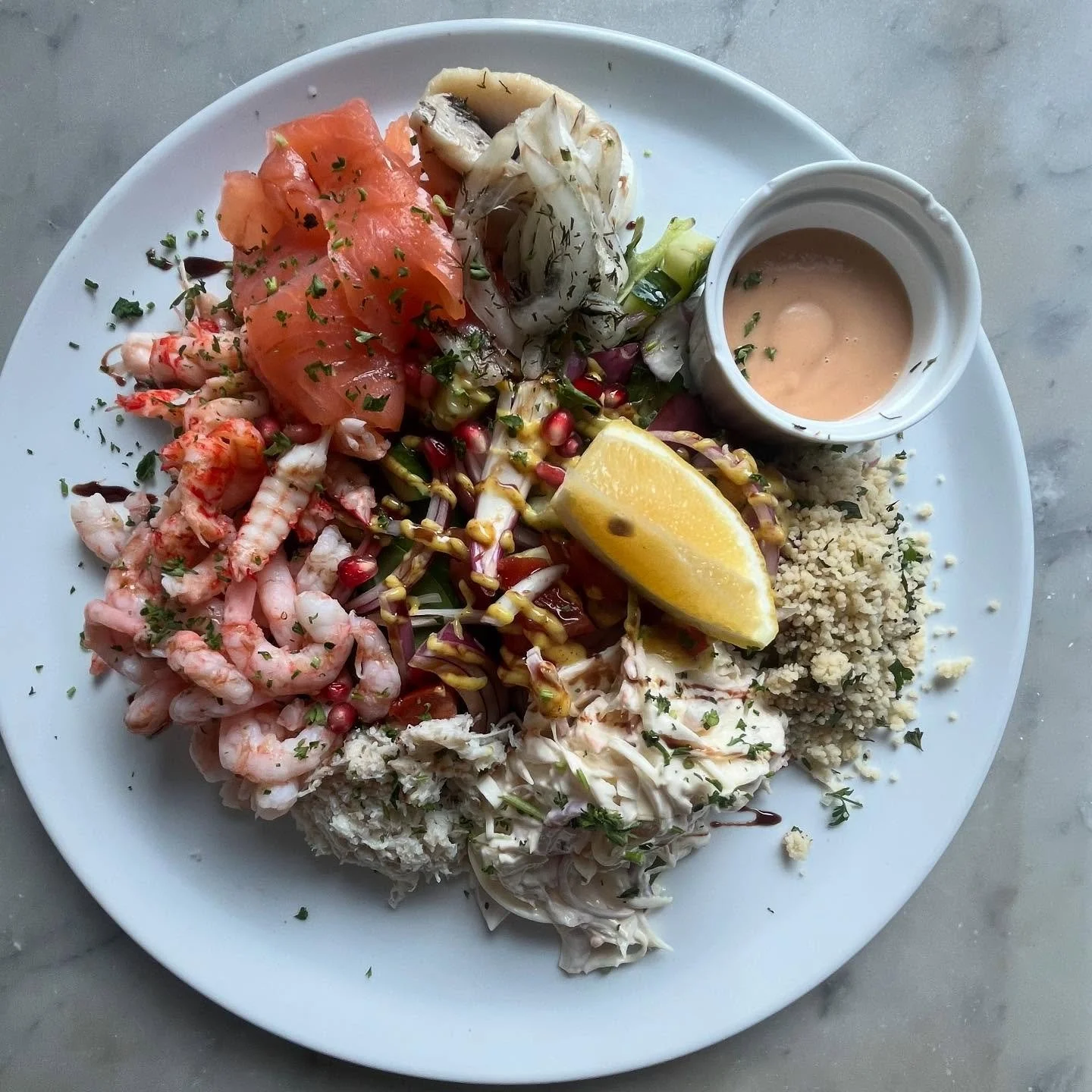 It&rsquo;s back! Your favourite Seafood salad! 🥬🦀🌞 perfect weather for it.