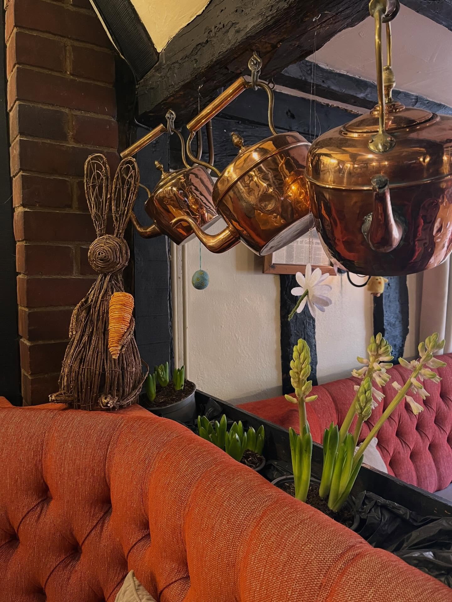 Our pretty Easter decorations are up and spring is certainly (almost) here. Come check them out and also look out for our new dishes on the menu 👀