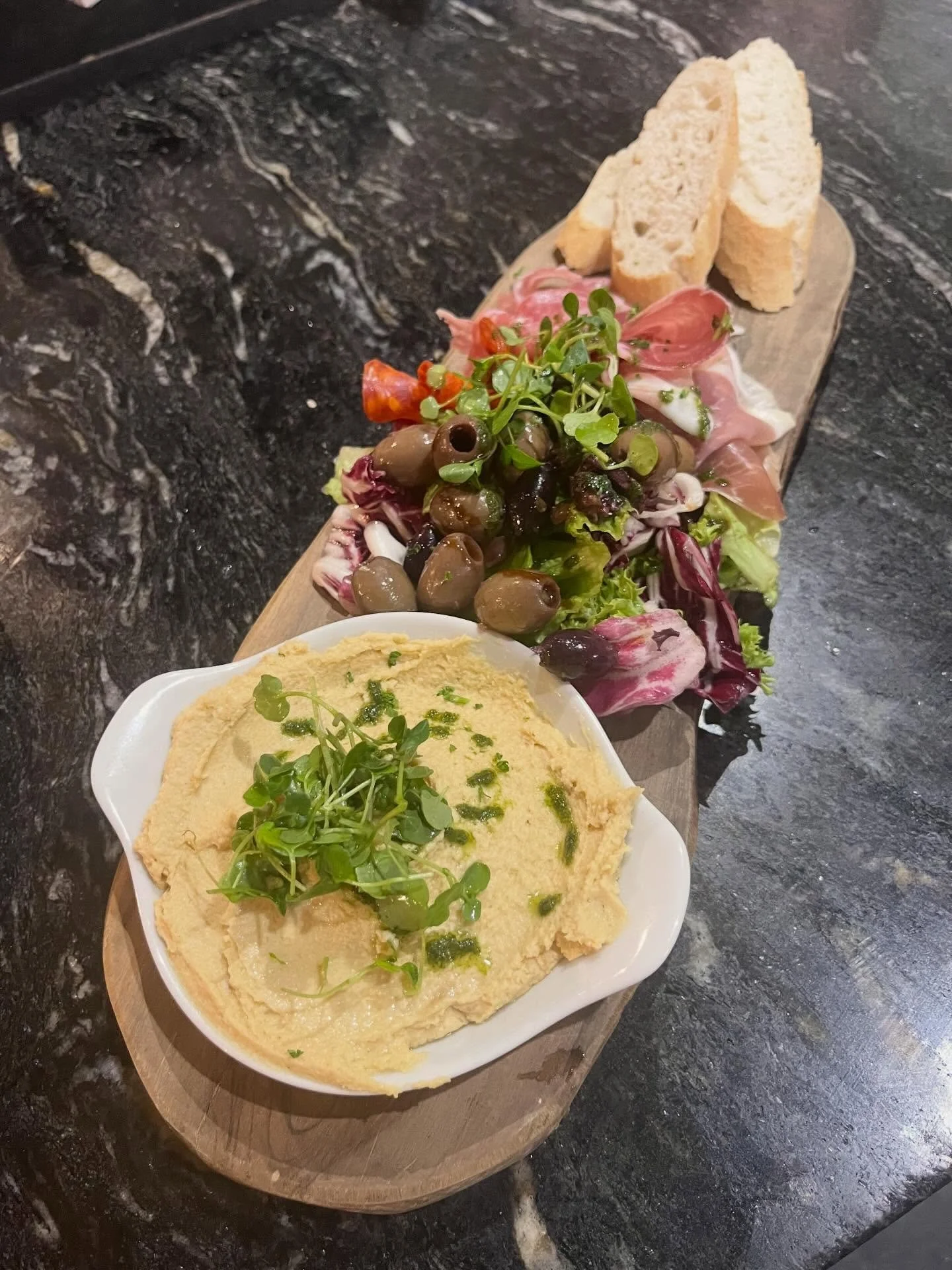 Sunshine plates ☀️ perfect charcuterie board to share as a starter 🫒 Don&rsquo;t forget we are open tomorrow, bank holiday Monday.