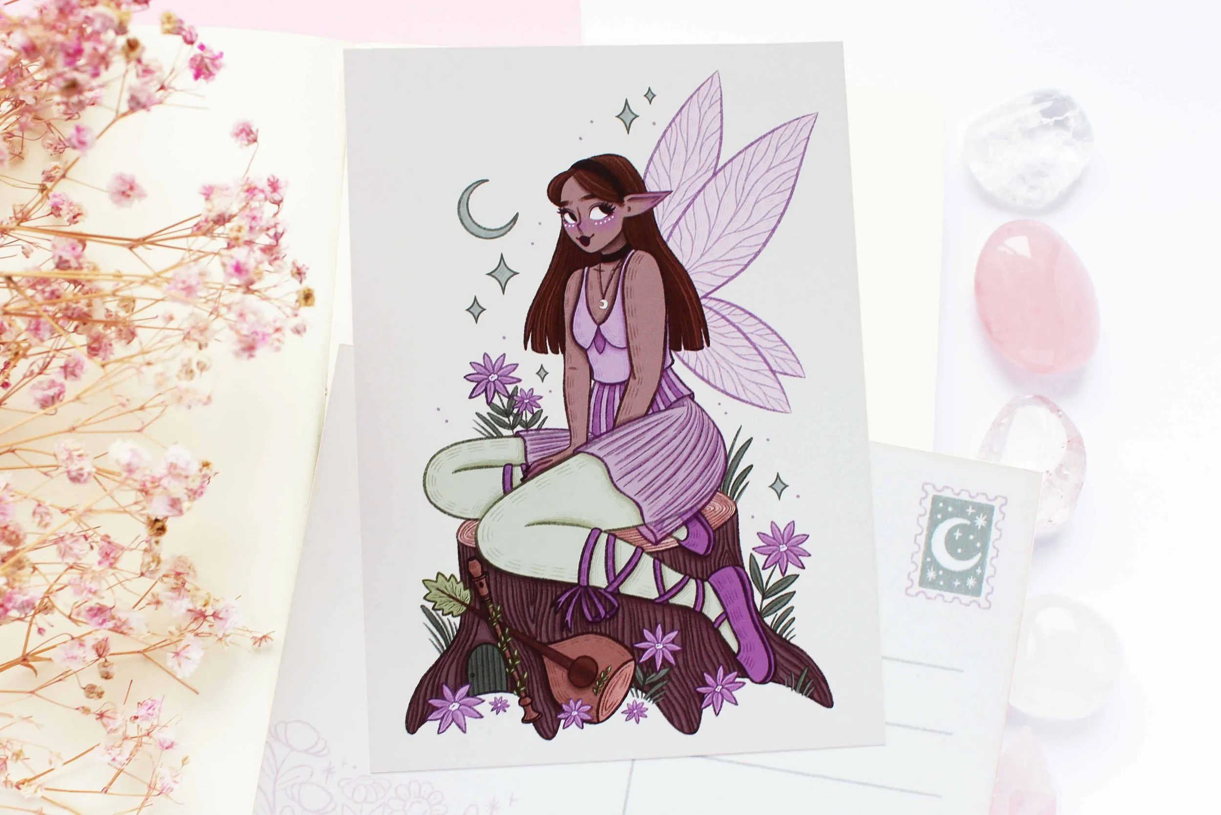 Fairy Hazel 2 Postcard, Sticker Sheet, Bullet Journal, Planner, Bujo, Scrapbook, Sticker, Stationery, Paper, Washi, Witchy, Halloween, MArigona Suli Magical, Witch, Magic copy.jpg