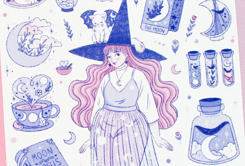 Dark Academia Girl Sticker Sheet — Marigona Suli