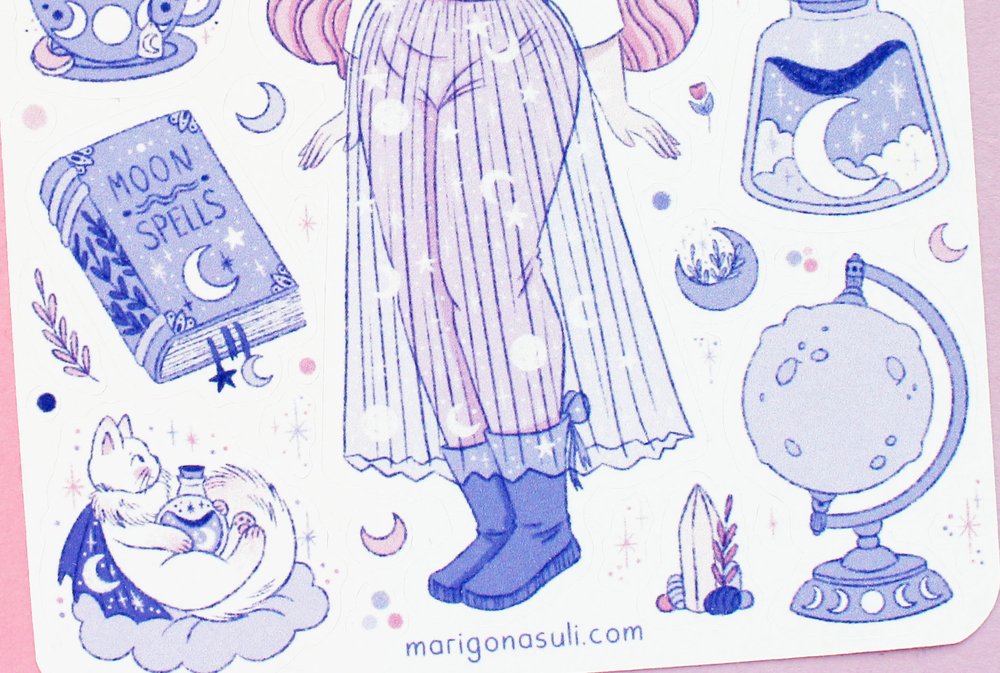 Dark Academia Girl Sticker Sheet — Marigona Suli