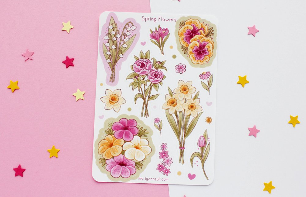 Spring Floral Planner Stickers | Flower Stickers Floral Stickers Plant  Stickers Bullet Journal Stickers Bujo Stickers