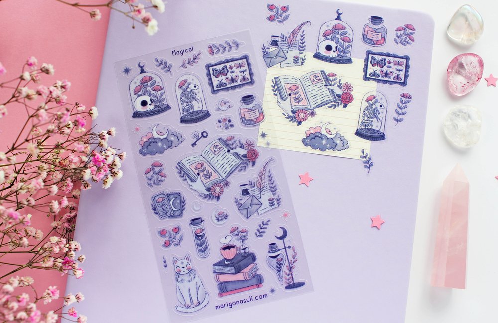Sticker Sheet Magical Jars Journaling Stickers for Your Planner 